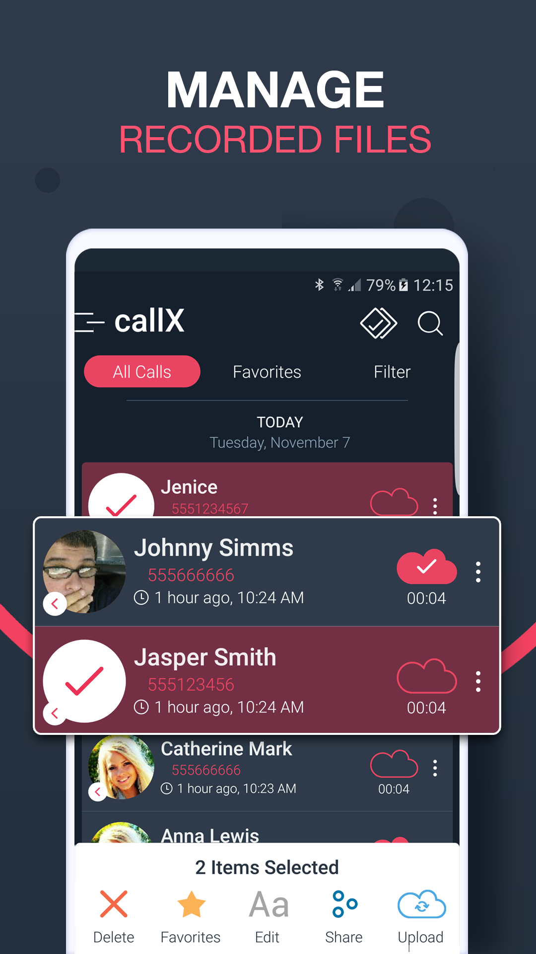 اسکرین شات 3 برنامه Call Recorder - callX