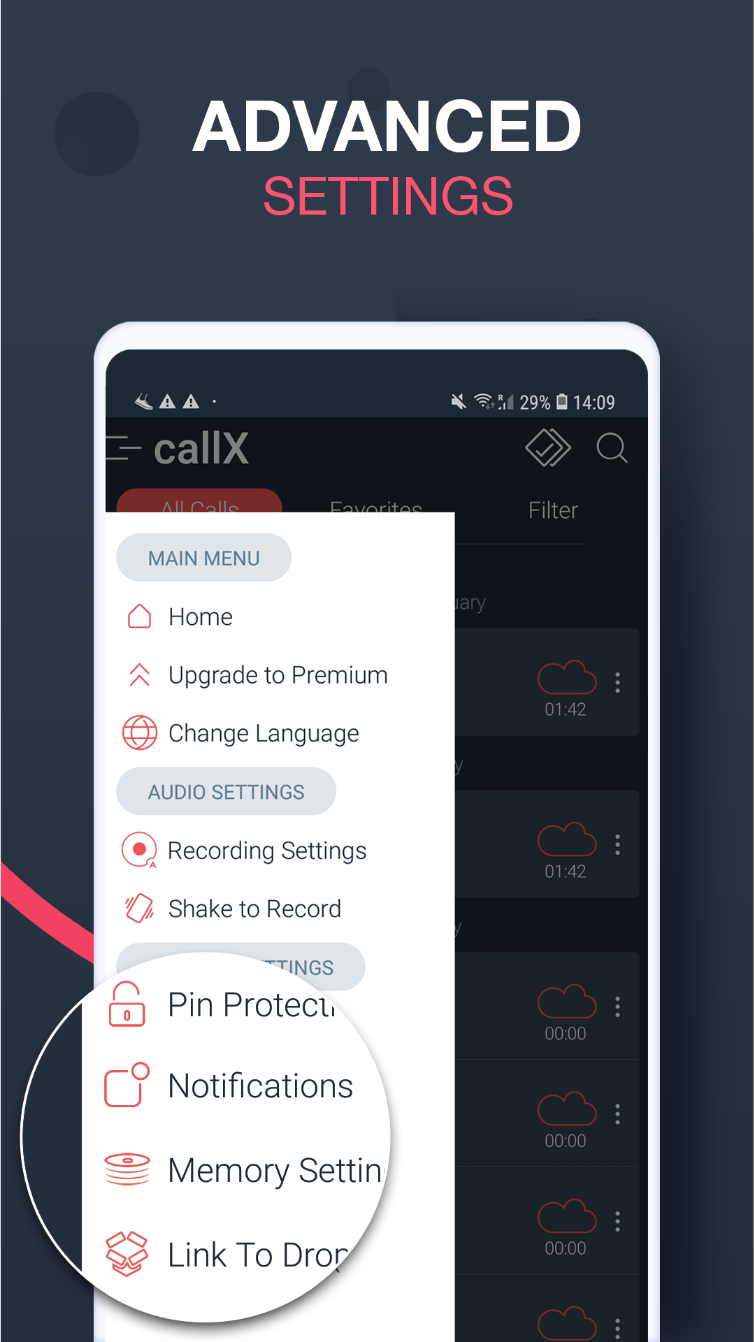 اسکرین شات 5 برنامه Call Recorder - callX