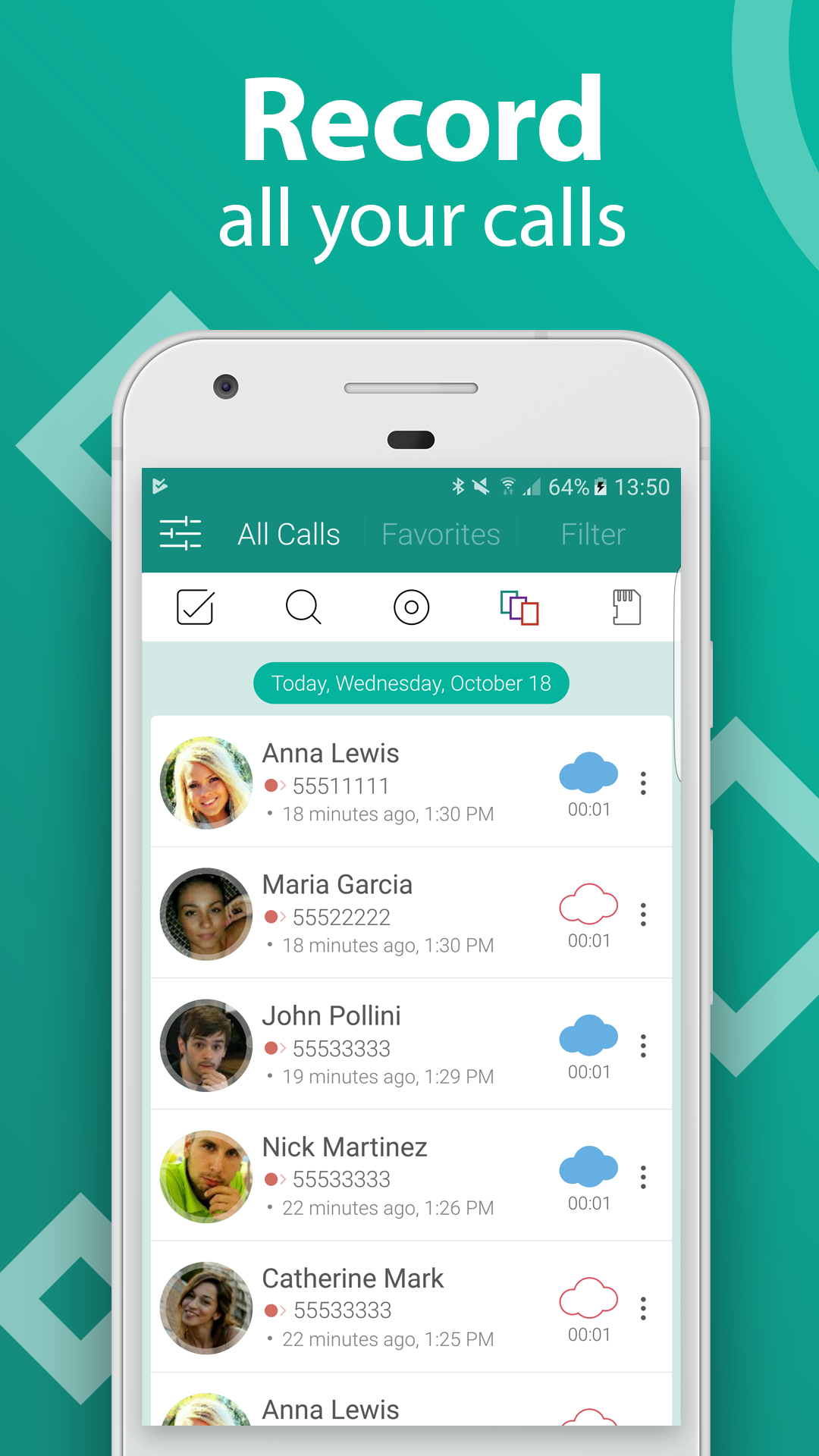 اسکرین شات 3 برنامه Automatic Call Recorder Pro