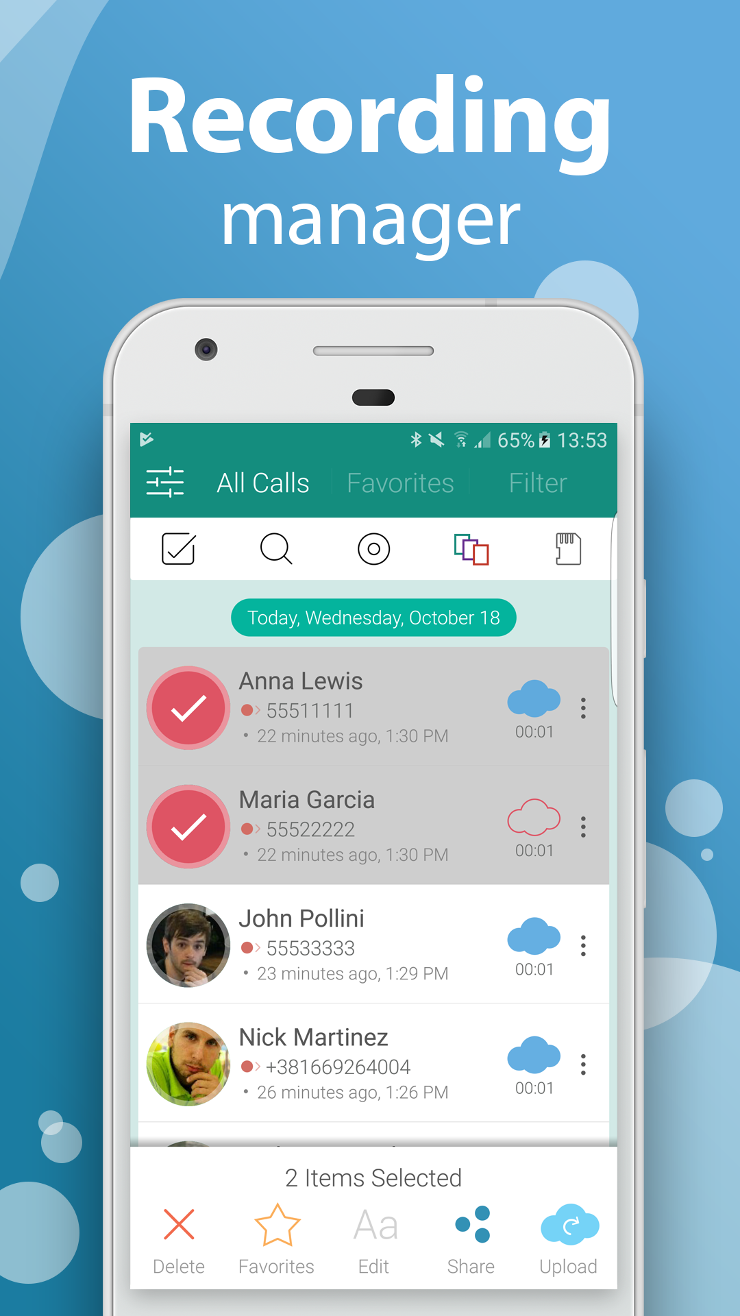 اسکرین شات 6 برنامه Automatic Call Recorder Pro