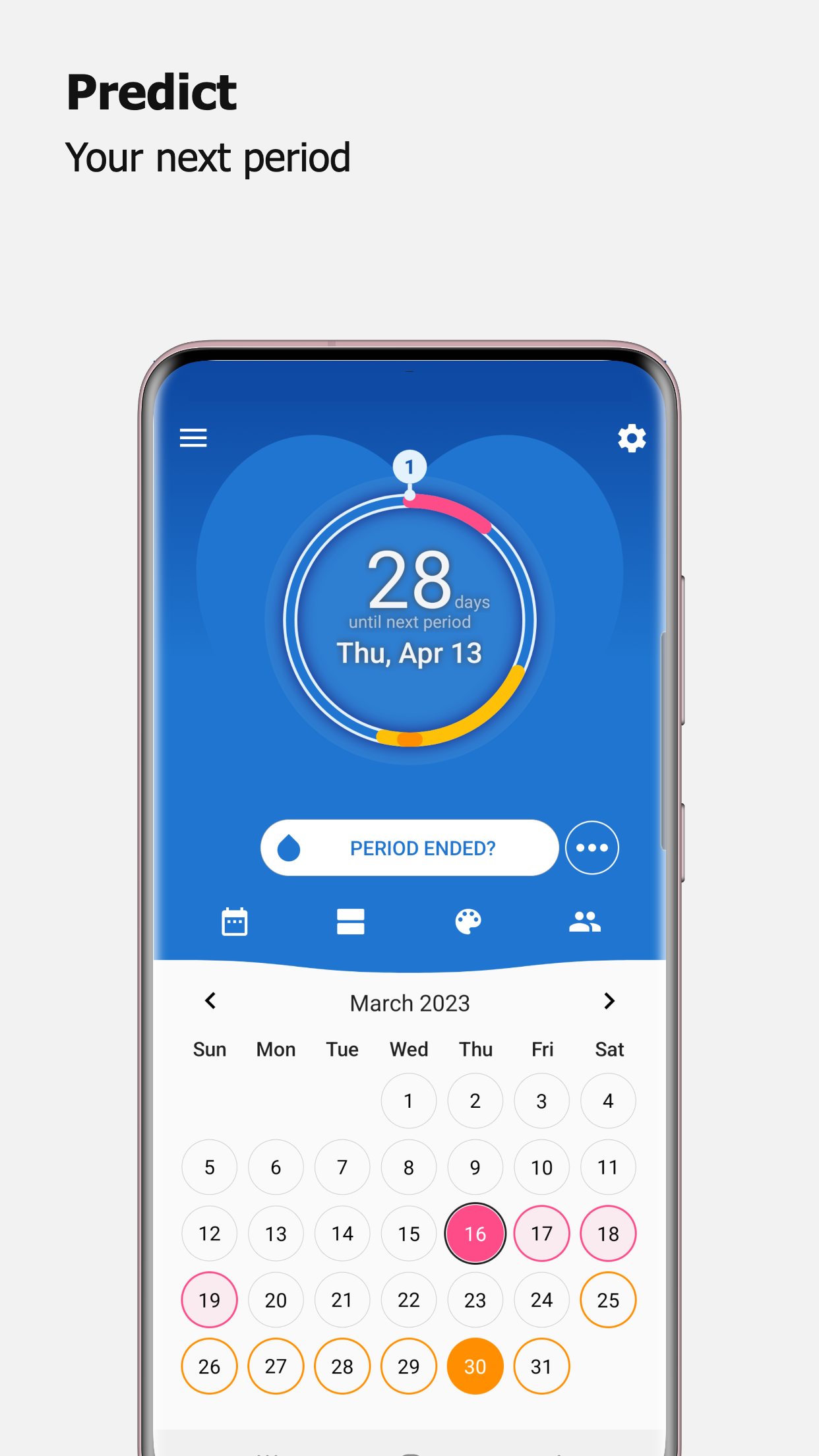 اسکرین شات 1 برنامه Period Tracker Bloom