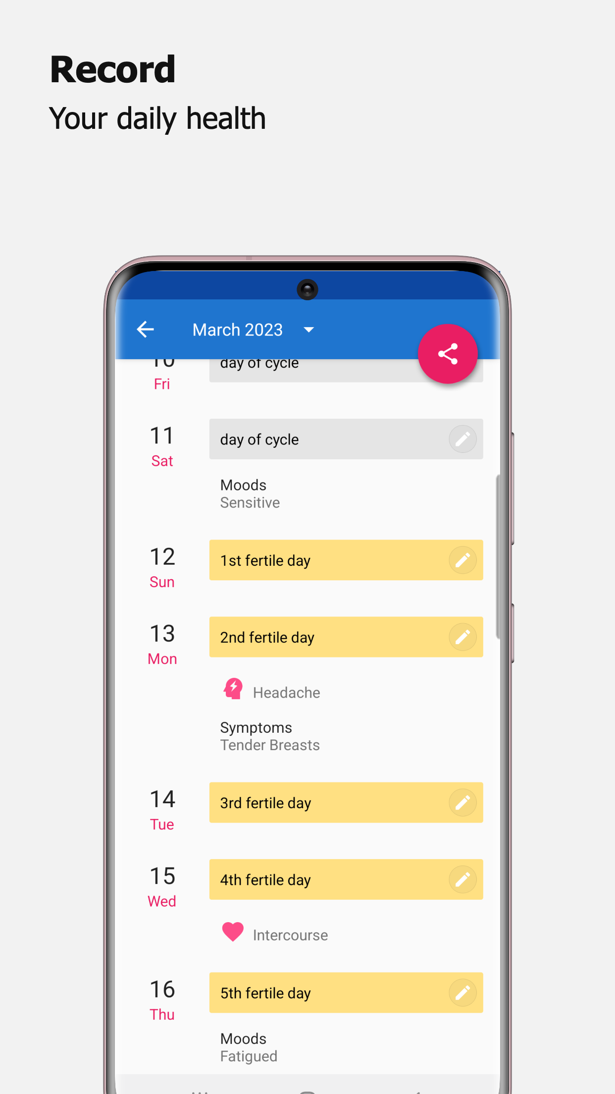 اسکرین شات 3 برنامه Period Tracker Bloom