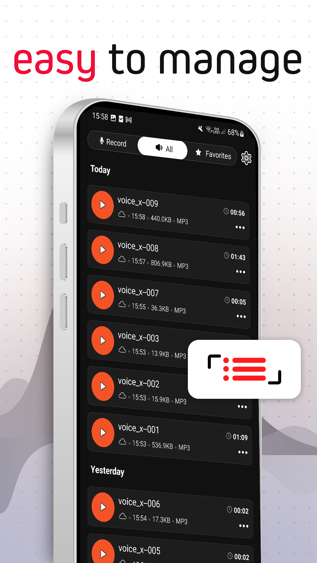 اسکرین شات 3 برنامه Voice Recorder Pro - VoiceX