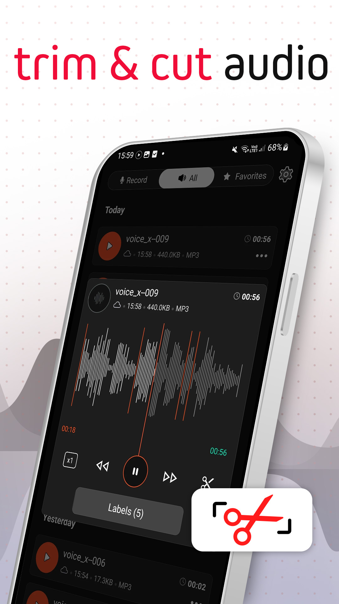 اسکرین شات 2 برنامه Voice Recorder Pro - VoiceX