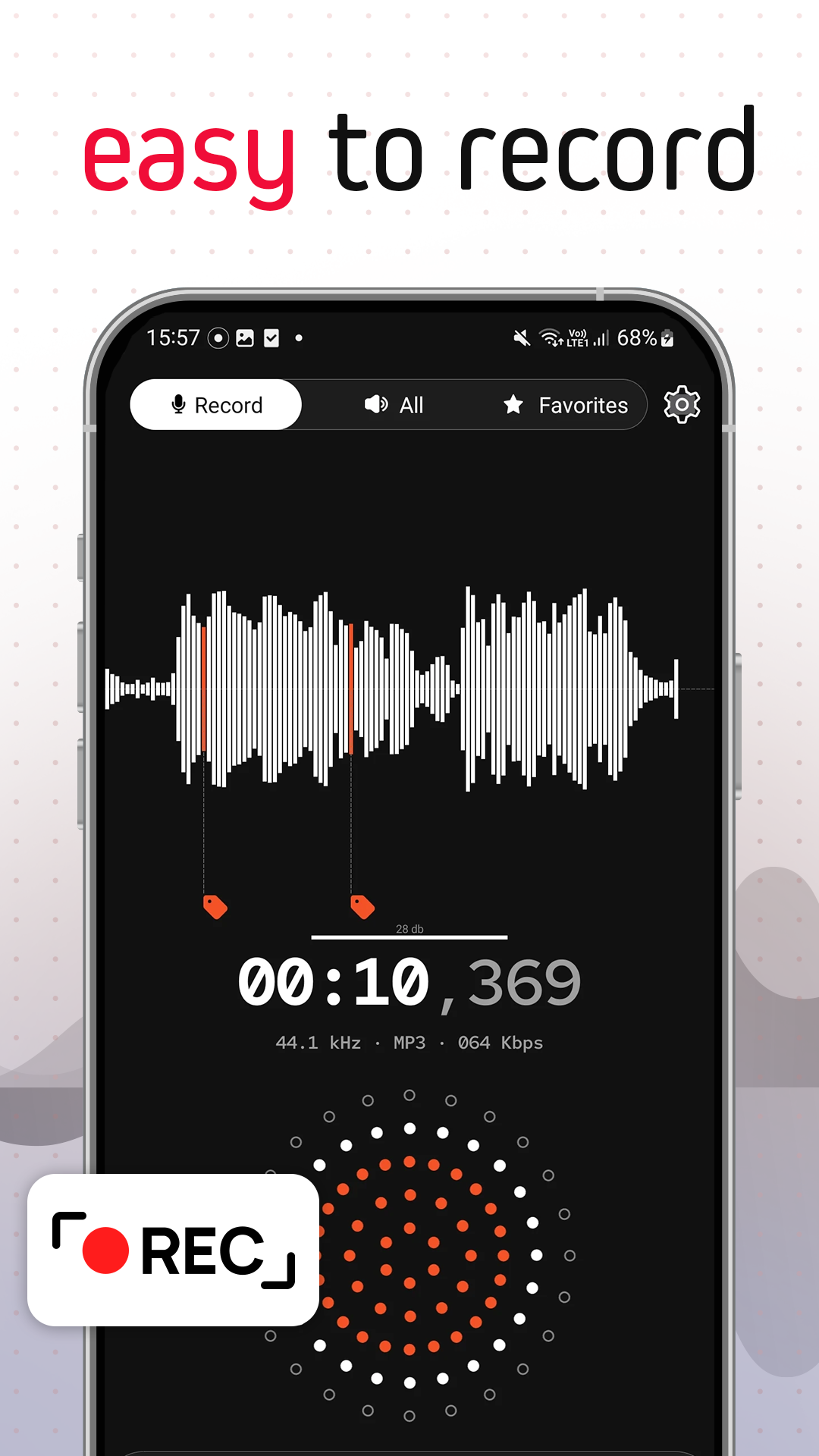 اسکرین شات 1 برنامه Voice Recorder Pro - VoiceX