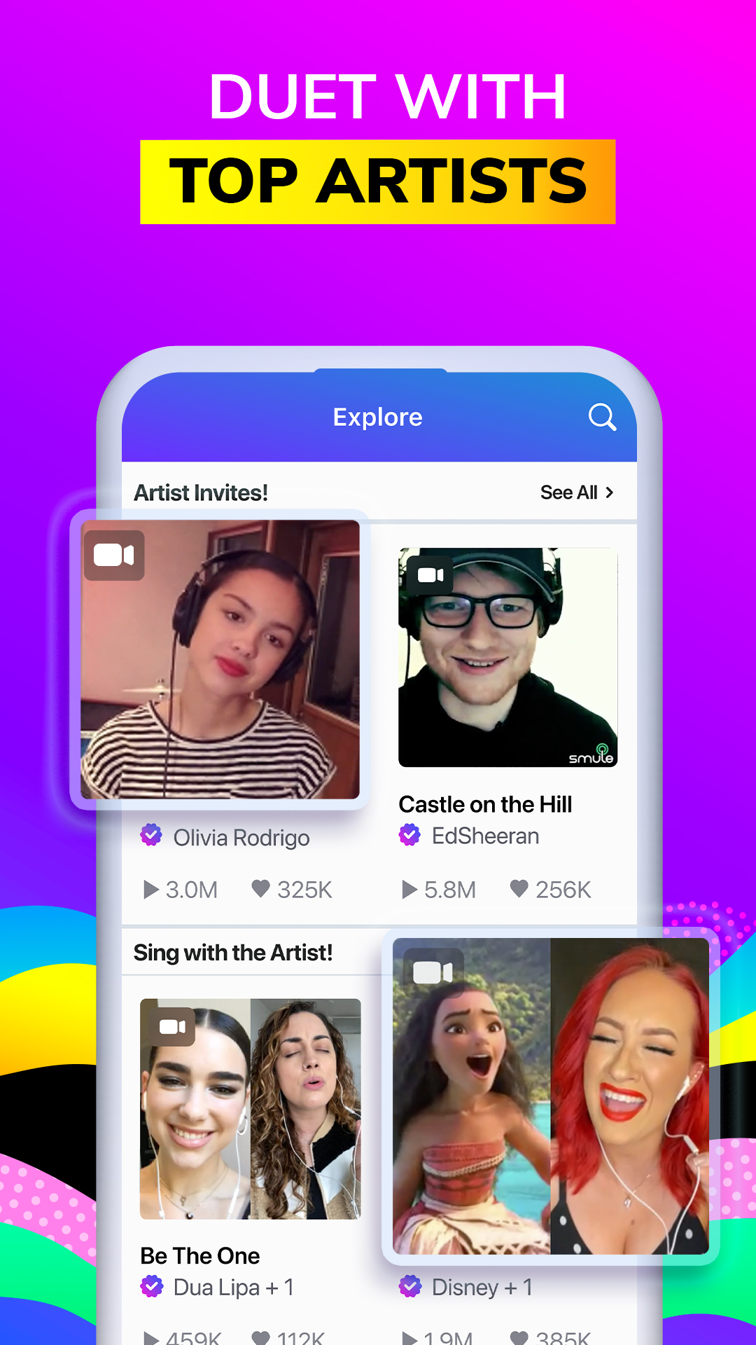اسکرین شات 3 برنامه Smule: Sing Karaoke & Music