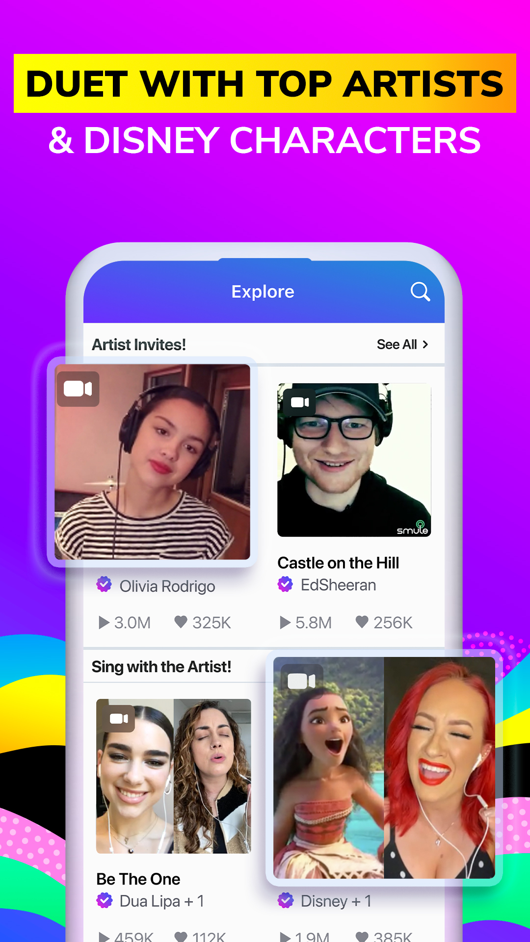 اسکرین شات 3 برنامه Smule: Karaoke, Sing & Record
