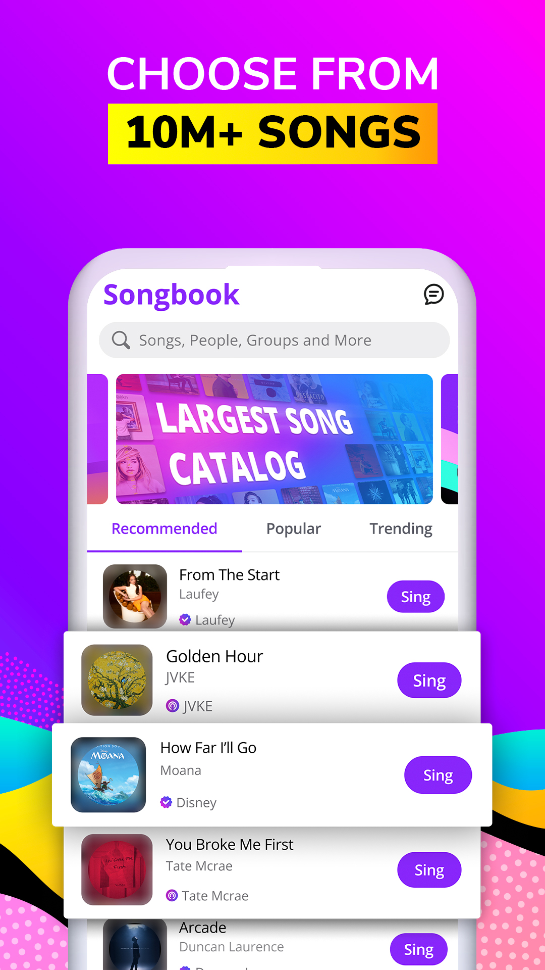 اسکرین شات 1 برنامه Smule: Sing Karaoke & Music
