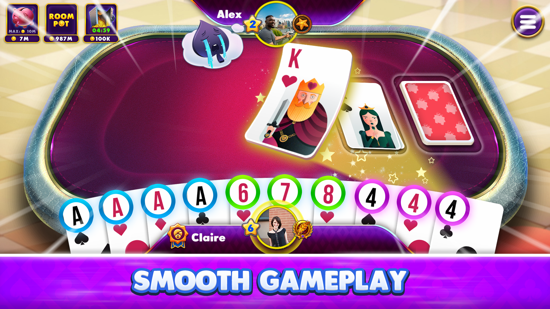 اسکرین شات 3 بازی Gin Rummy - Online Card Games