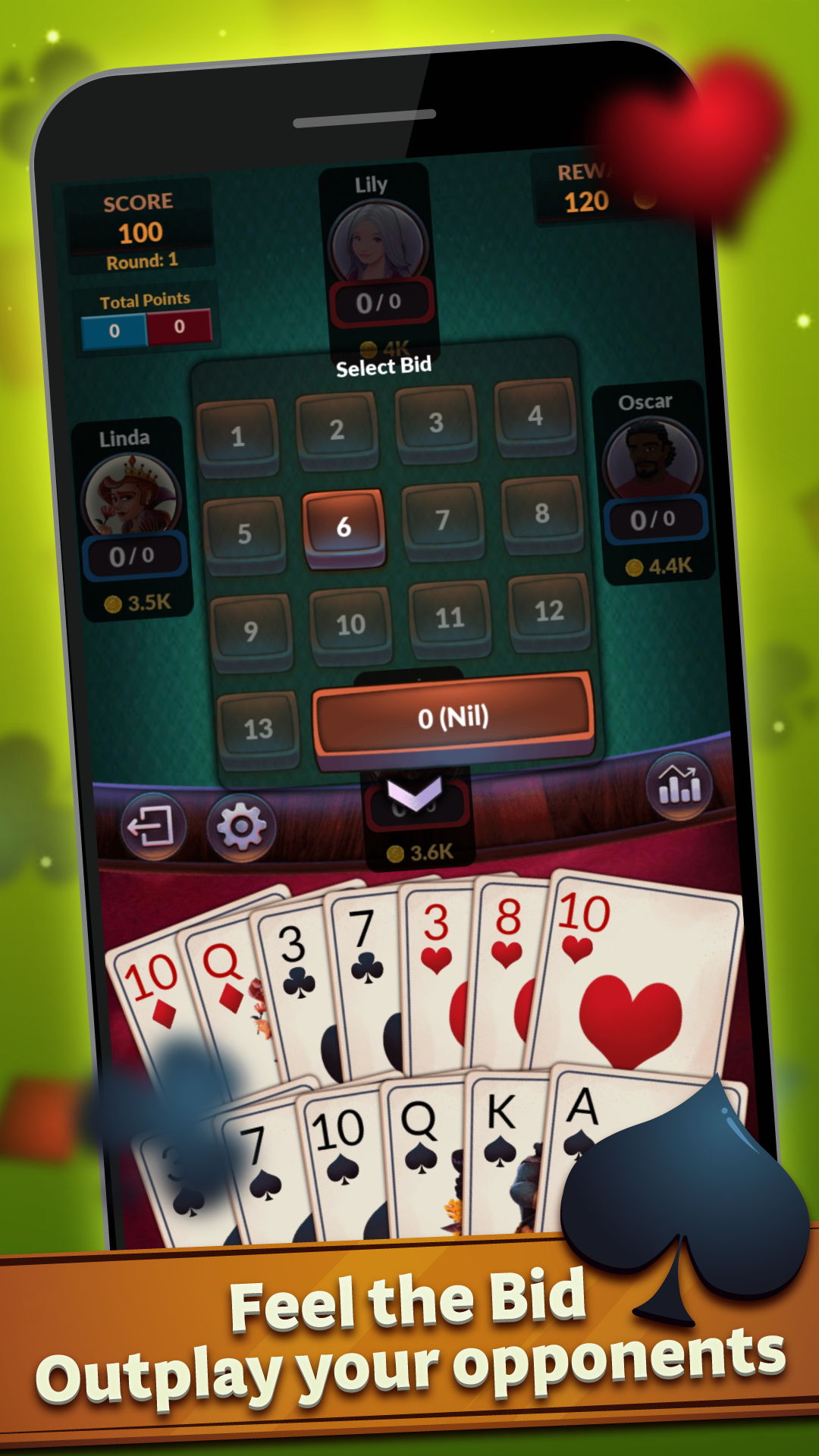 اسکرین شات 4 بازی Spades - Classic Card Game