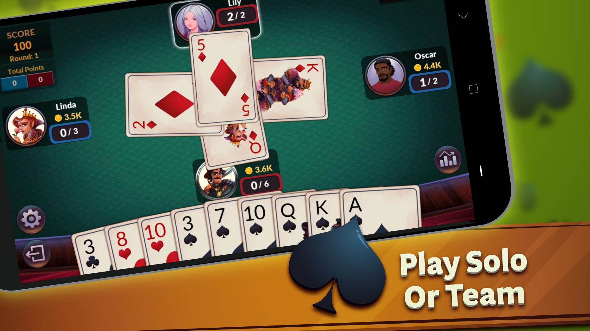 اسکرین شات 7 بازی Spades - Classic Card Game