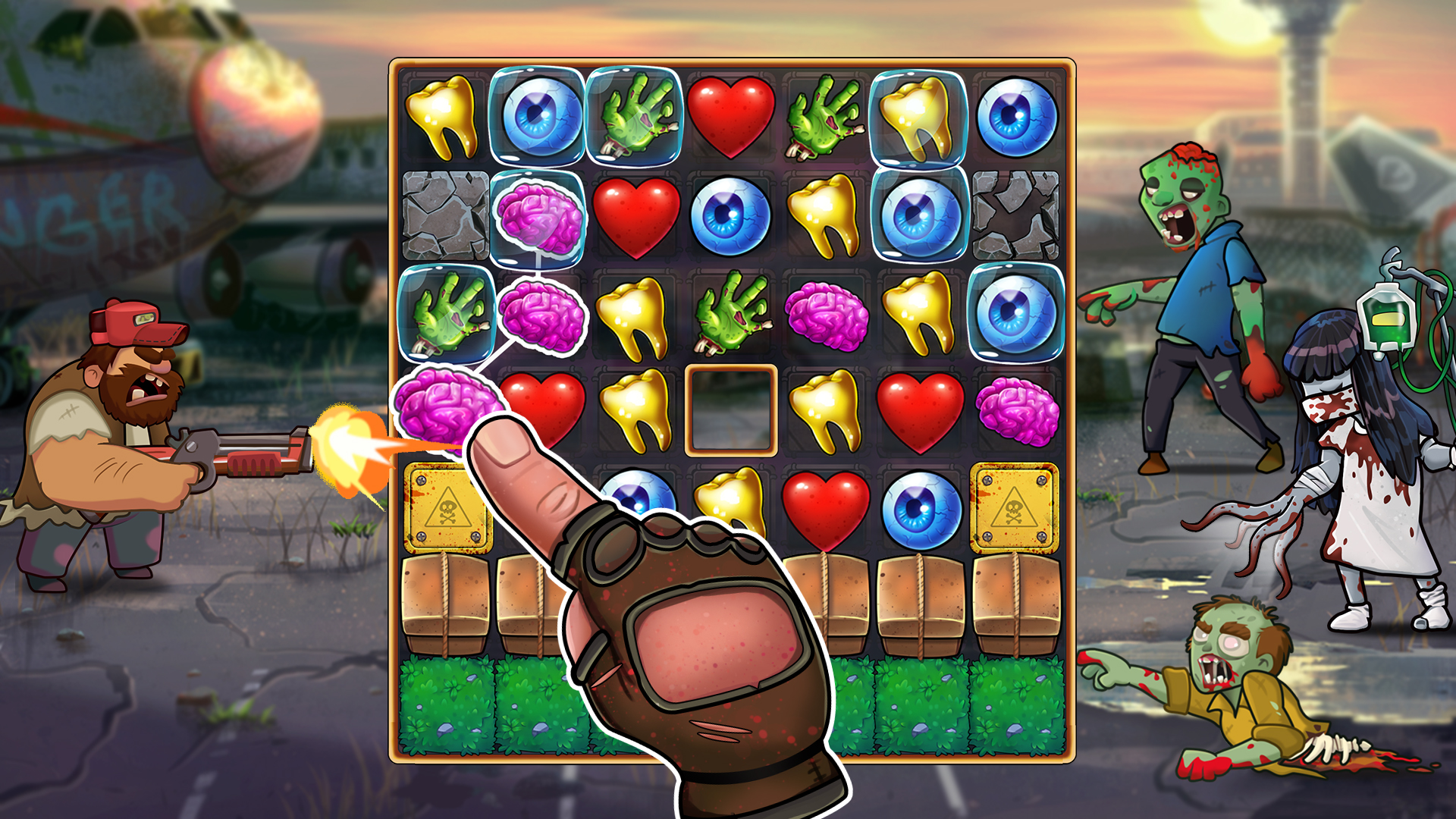 اسکرین شات 6 بازی Zombie Blast - Match 3 Puzzle
