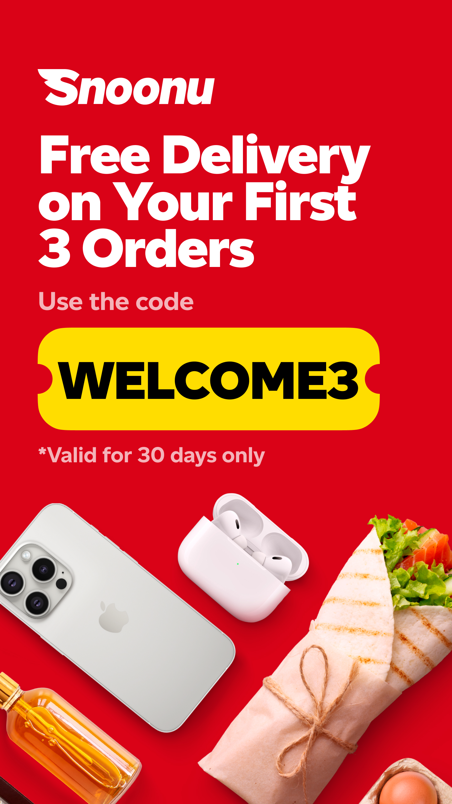 اسکرین شات 1 برنامه Snoonu Food & Grocery Delivery