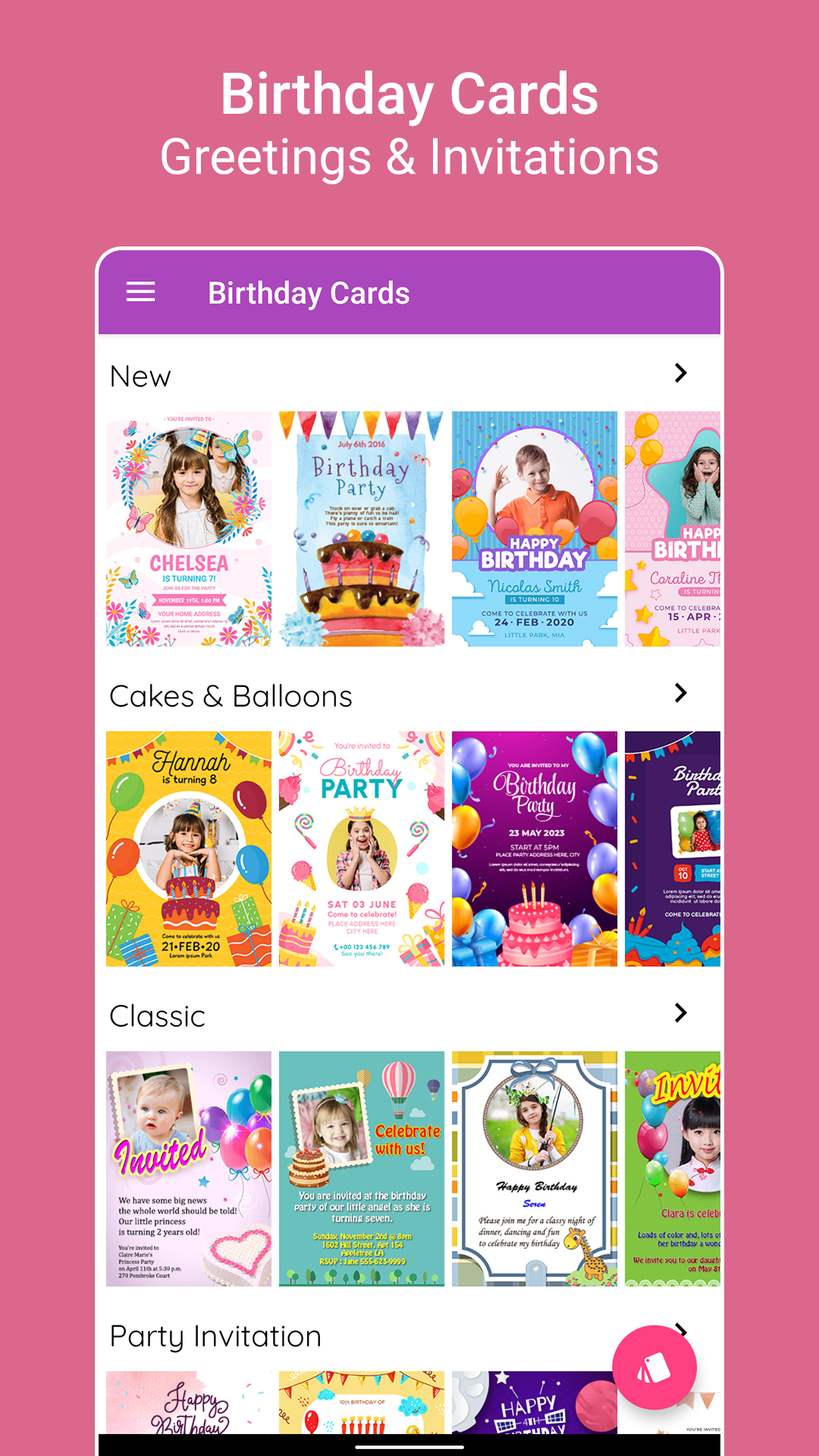 اسکرین شات 1 برنامه Birthday Greeting Cards Maker