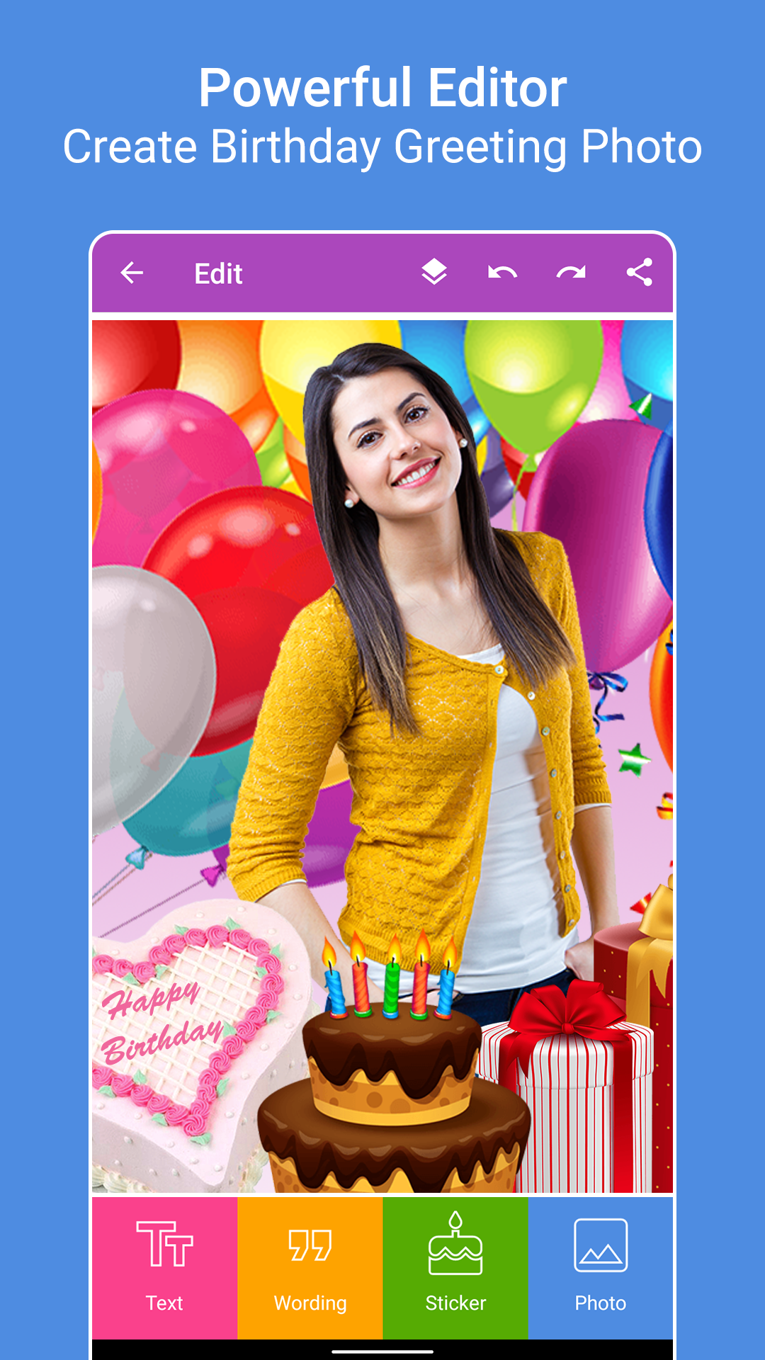اسکرین شات 5 برنامه Birthday Greeting Cards Maker
