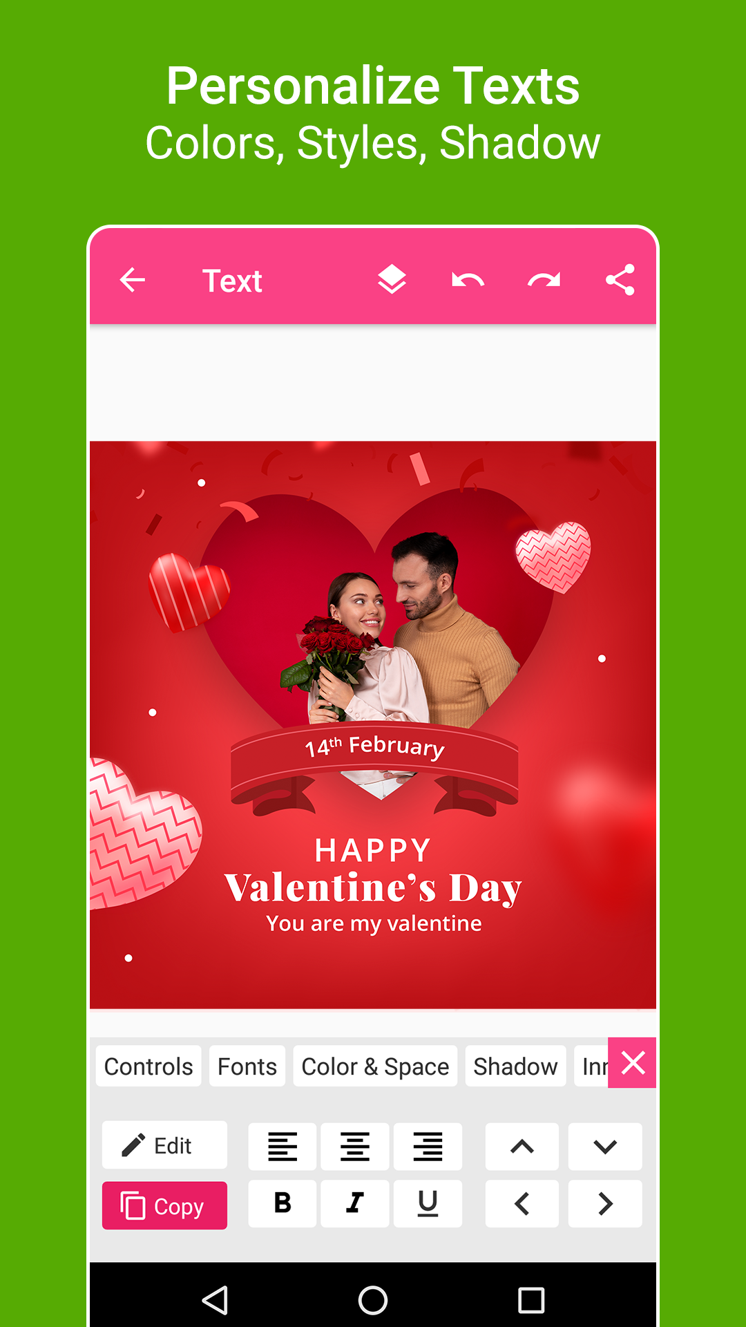 اسکرین شات 5 برنامه Valentine's Love Photo Frames