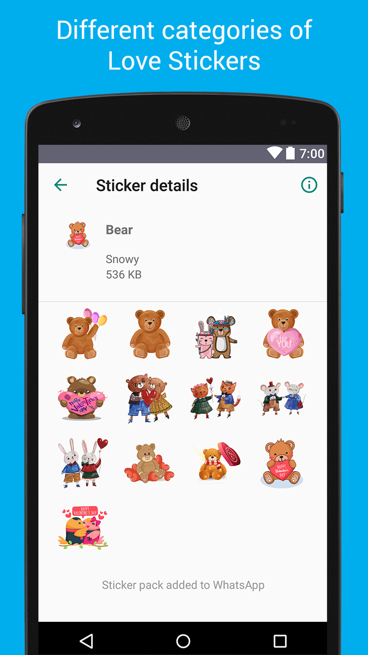 اسکرین شات 3 برنامه Love Stickers - WAStickerApps