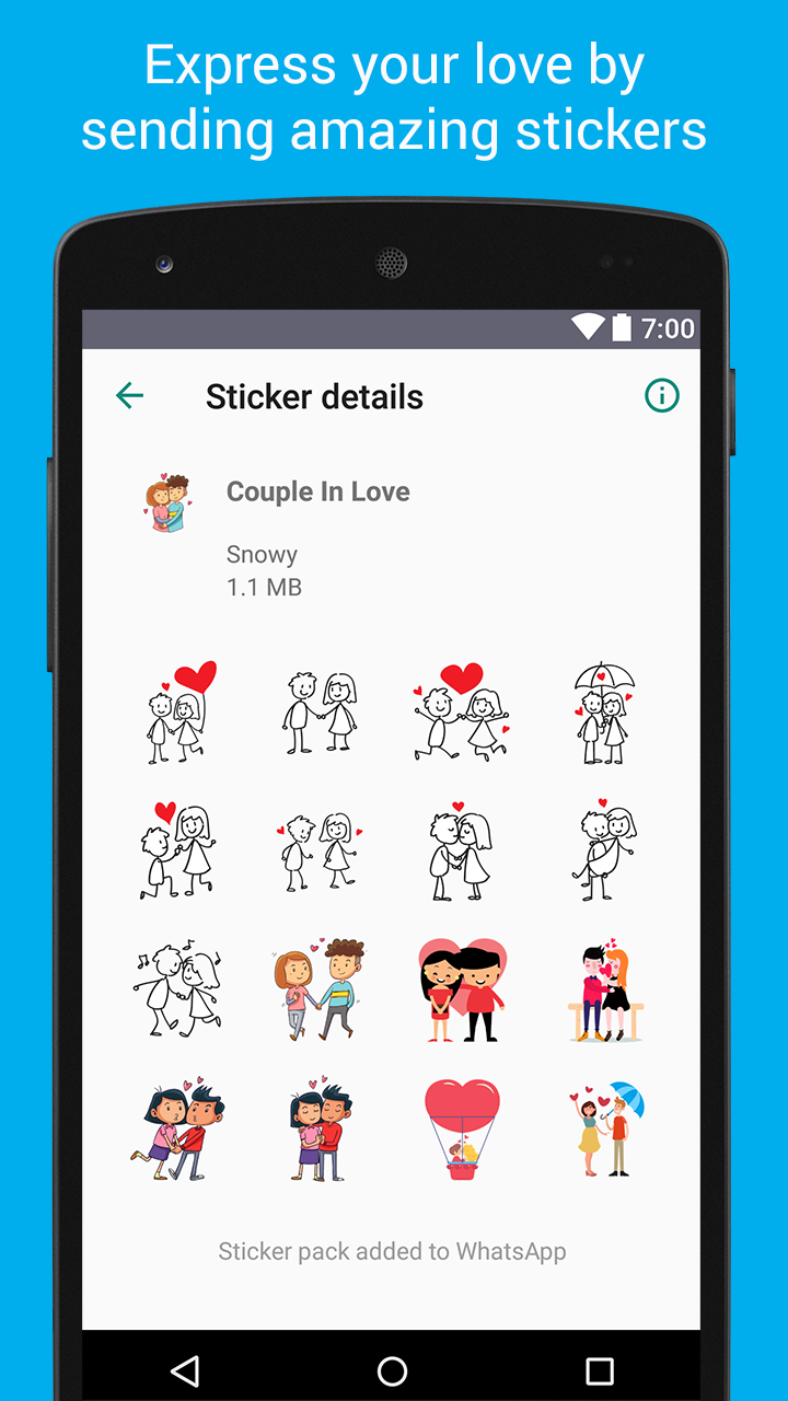 اسکرین شات 5 برنامه Love Stickers - WAStickerApps