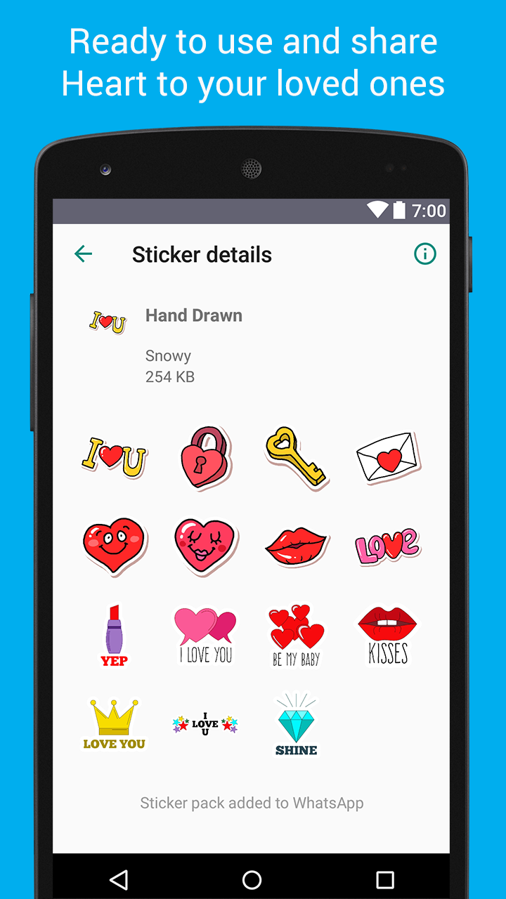 اسکرین شات 4 برنامه Love Stickers - WAStickerApps