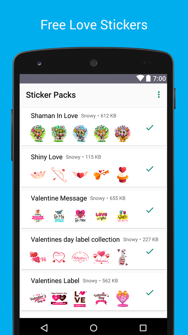 اسکرین شات 1 برنامه Love Stickers - WAStickerApps