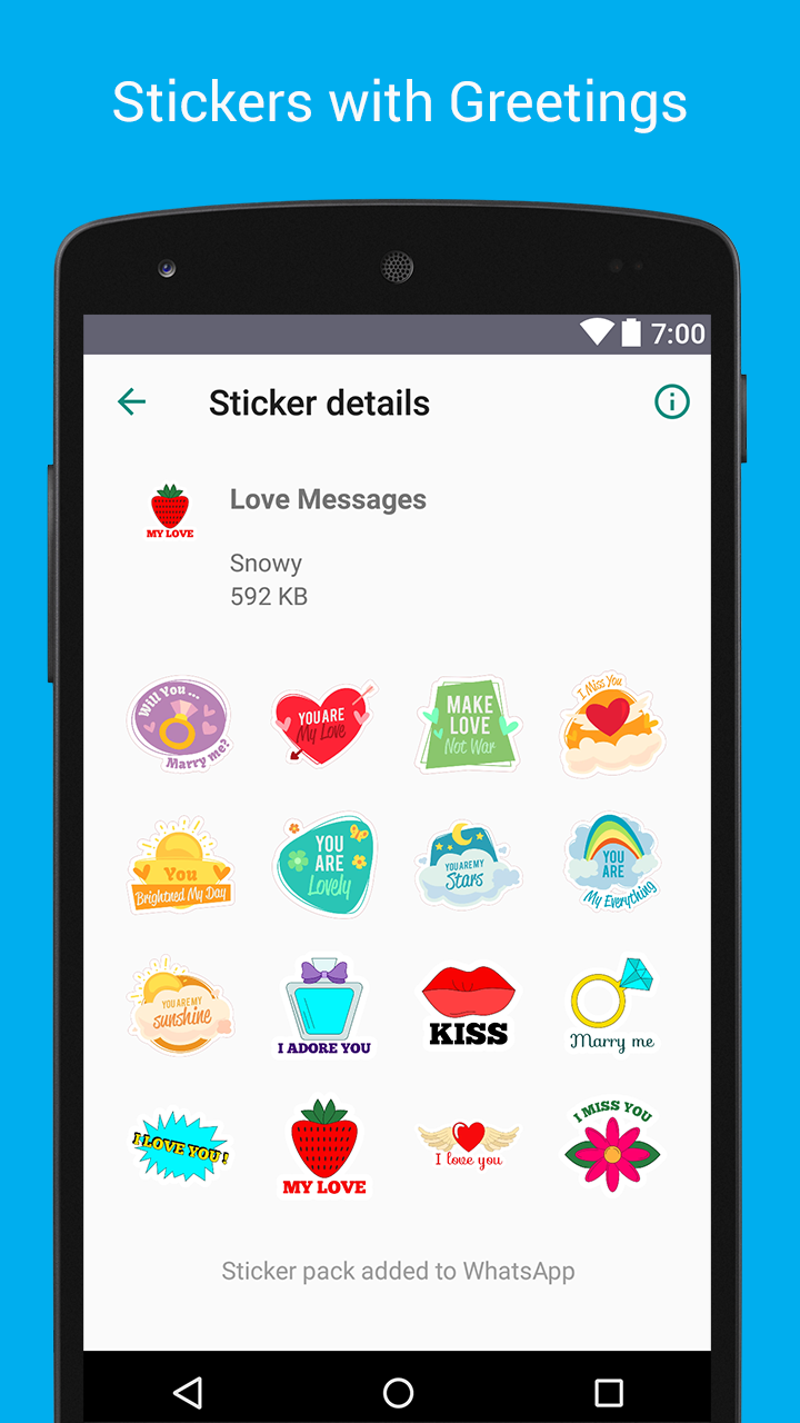 اسکرین شات 7 برنامه Love Stickers - WAStickerApps