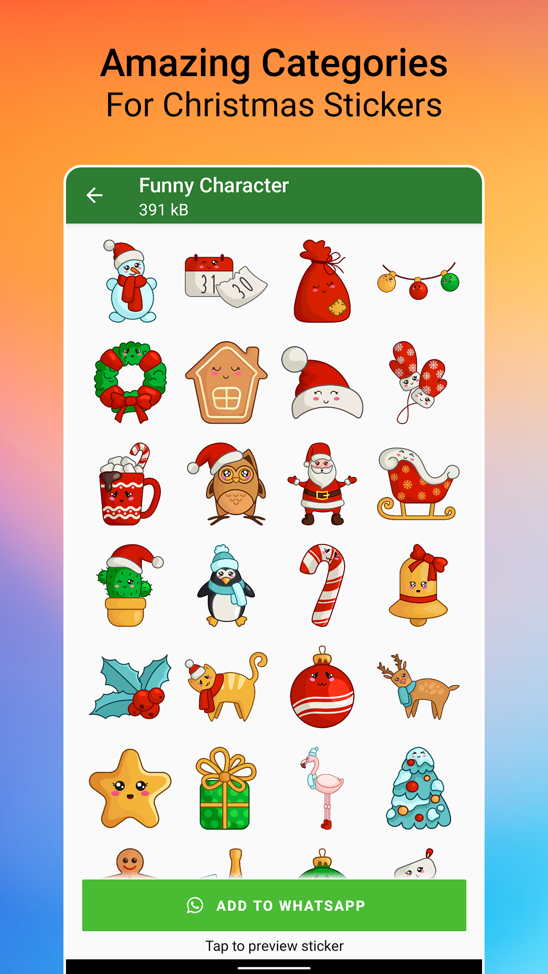 اسکرین شات 3 برنامه Christmas Stickers WASticker