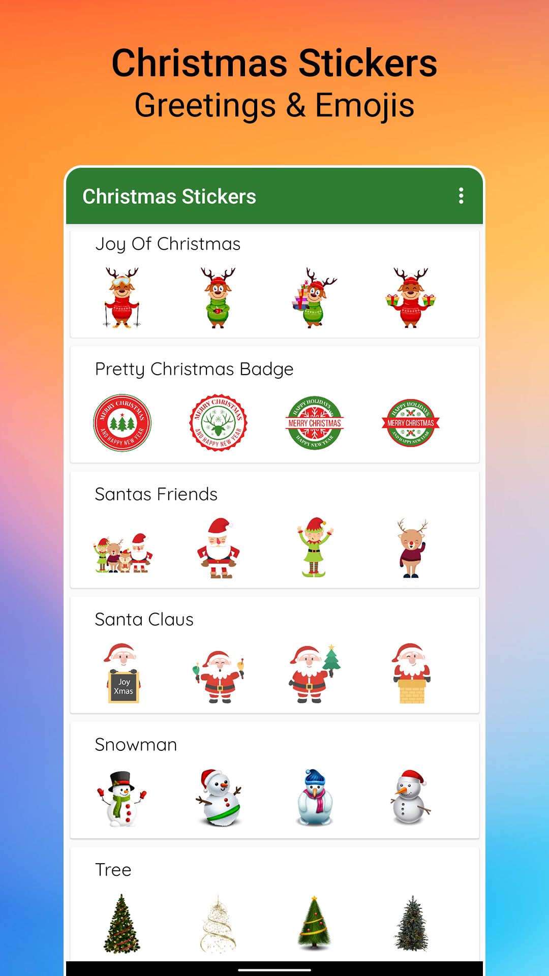 اسکرین شات 1 برنامه Christmas Stickers WASticker