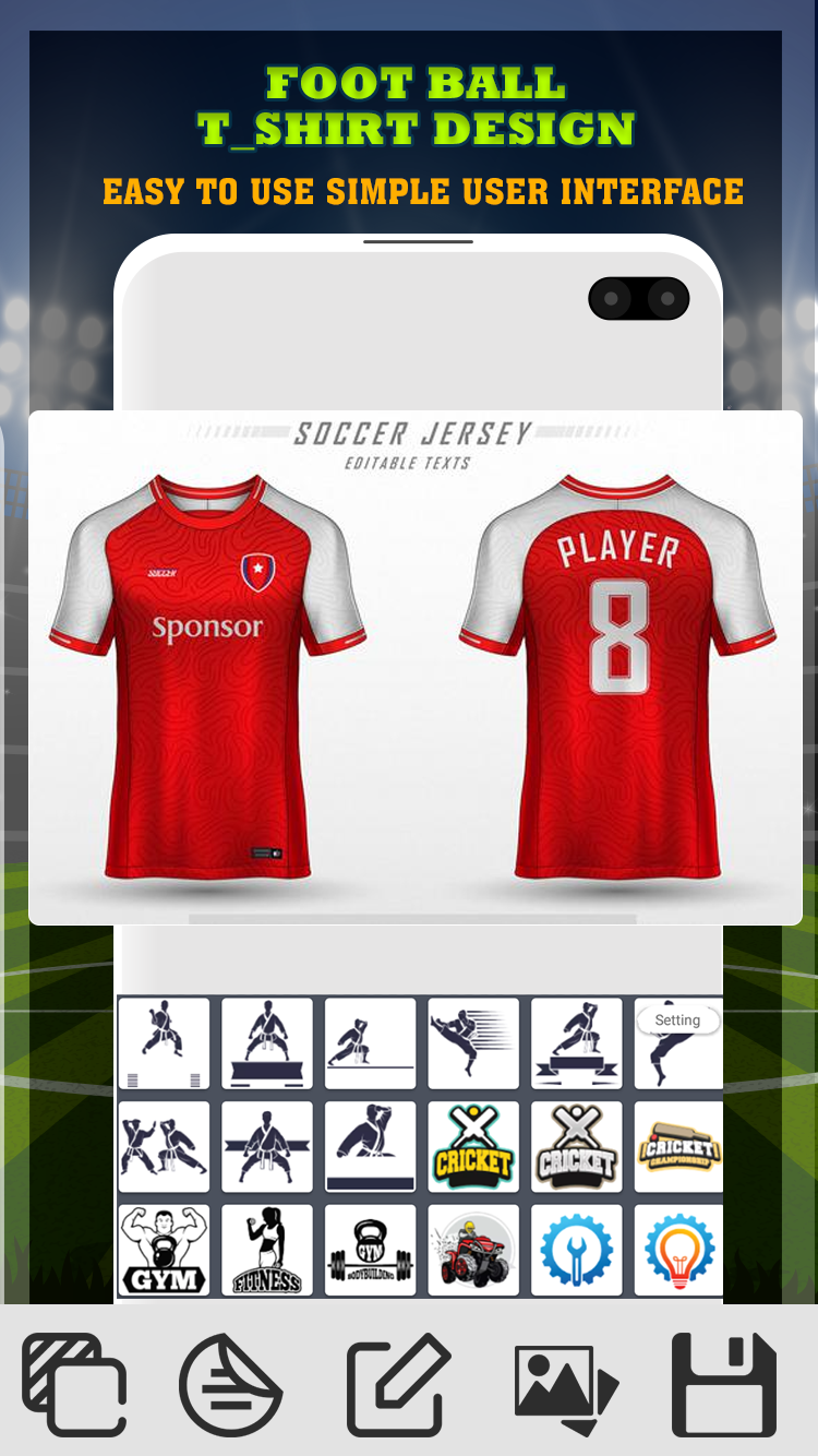 اسکرین شات 7 برنامه Football Jersey Maker- T Shirt