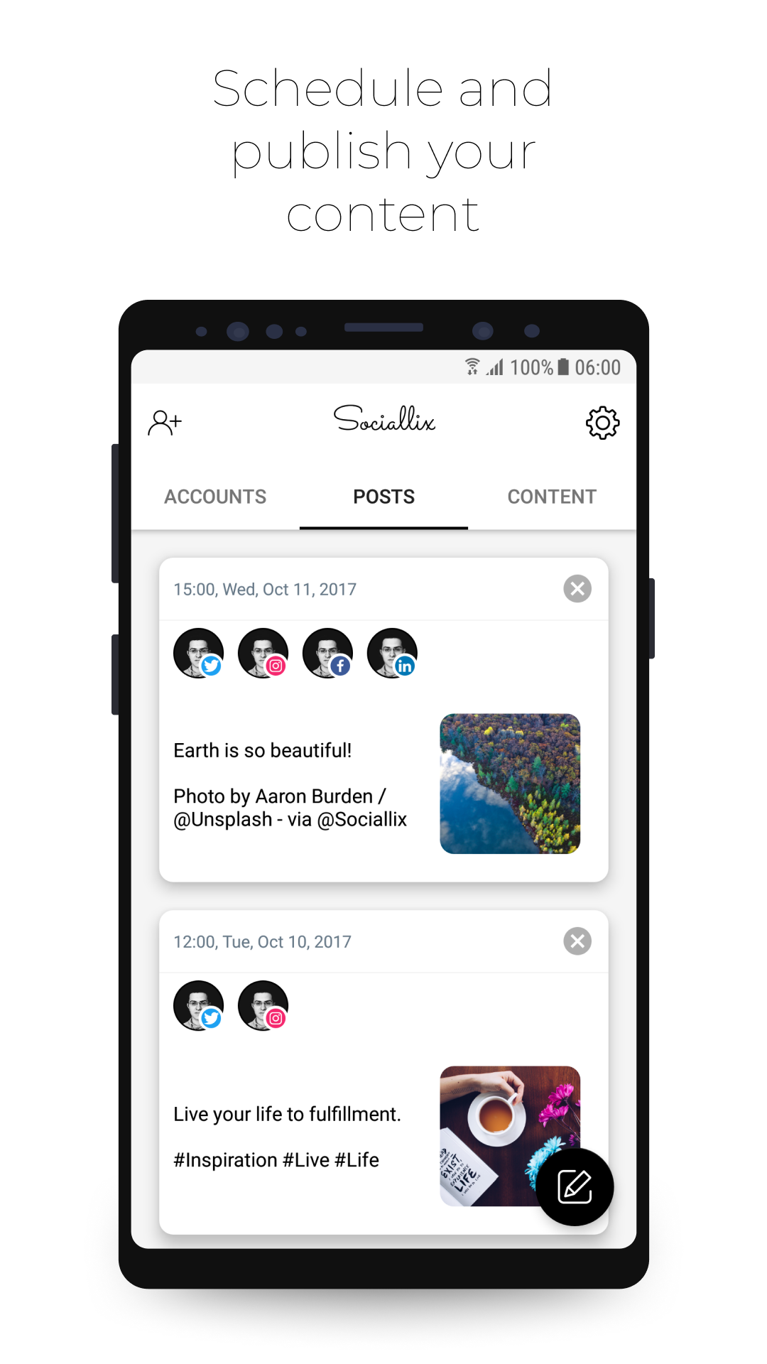 اسکرین شات 2 برنامه Sociallix: Social Media Manage