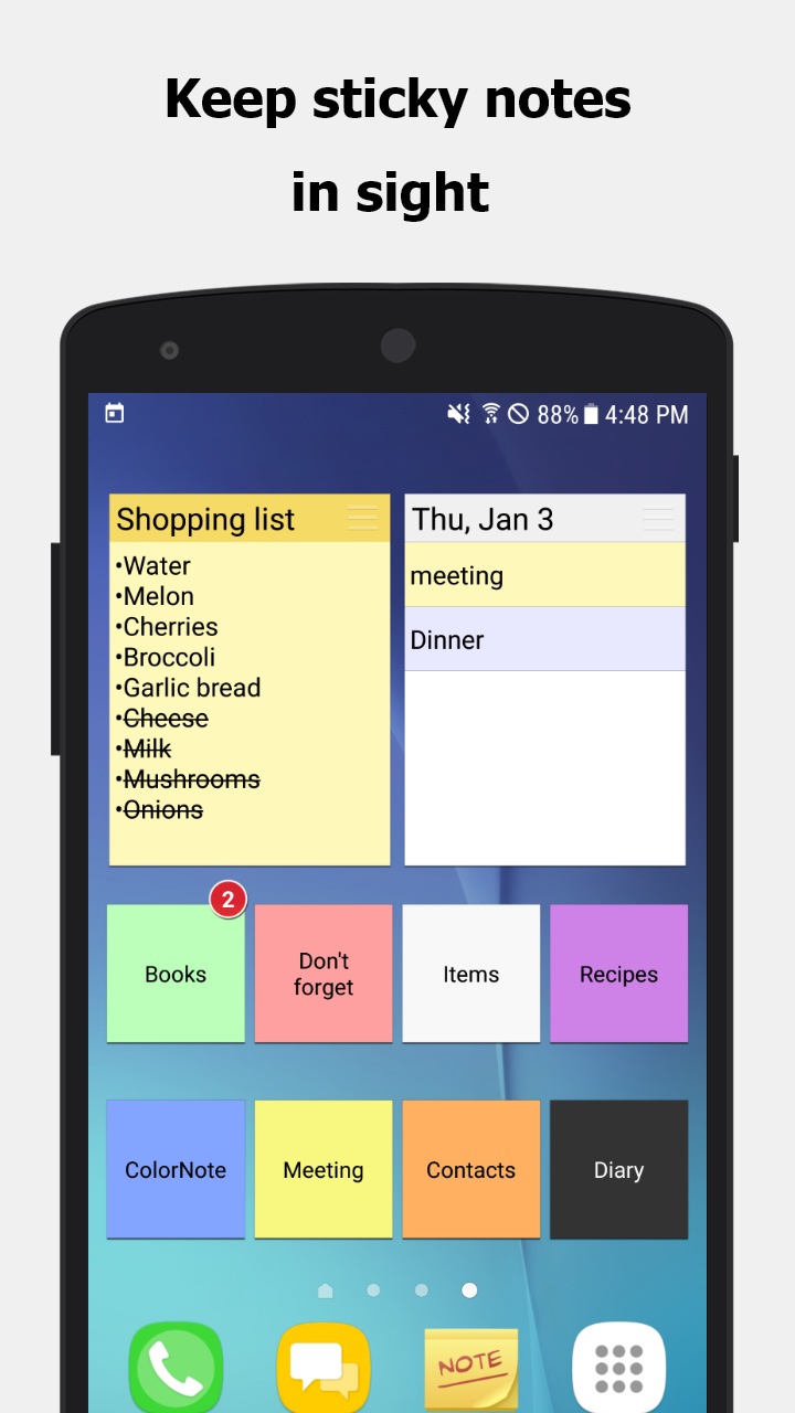 اسکرین شات 2 برنامه ColorNote Notepad Notes
