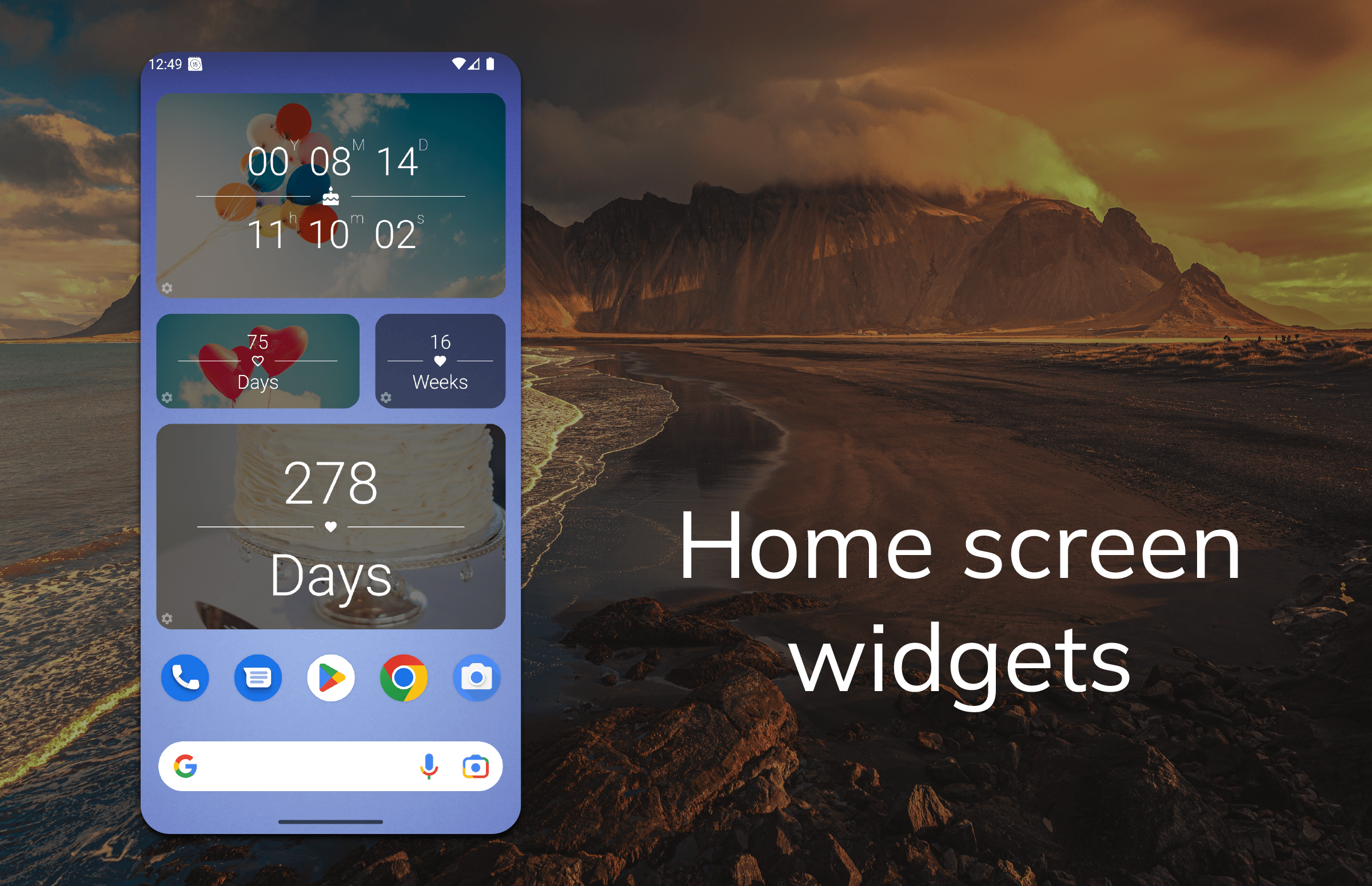 اسکرین شات 2 برنامه Countdown Time - Event Widget