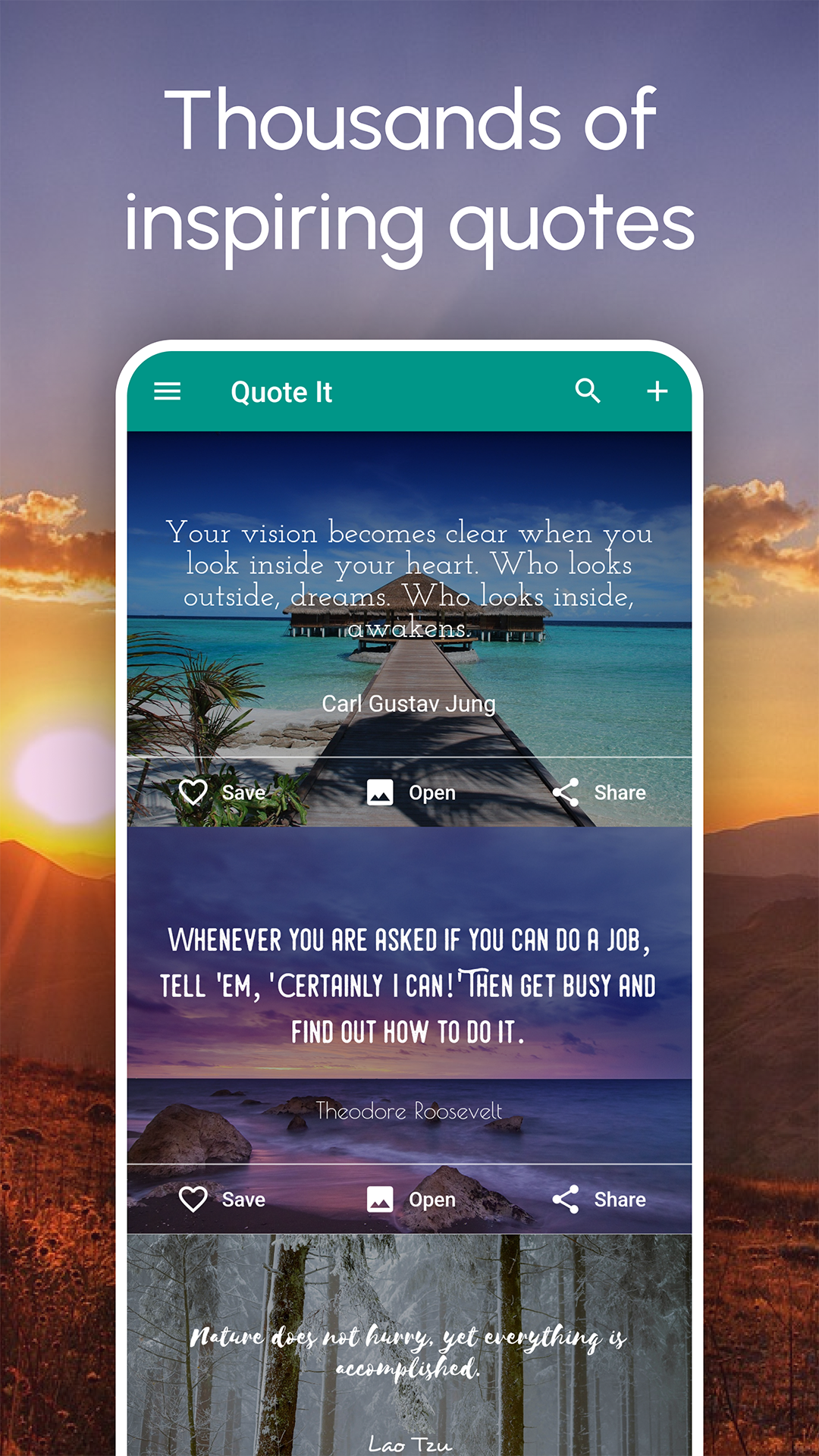 اسکرین شات 1 برنامه Quote It - Motivational Quotes