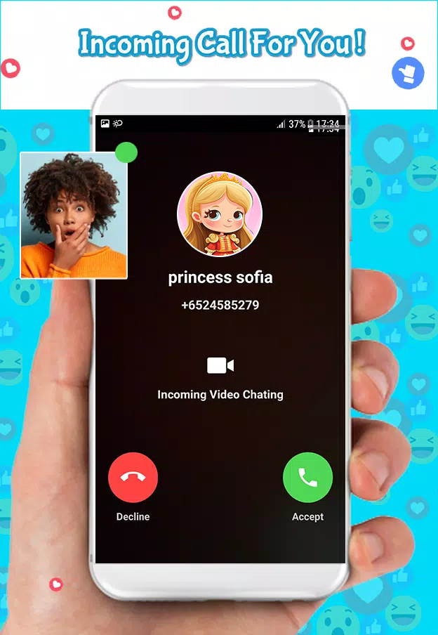 اسکرین شات 8 برنامه fake video call with princess