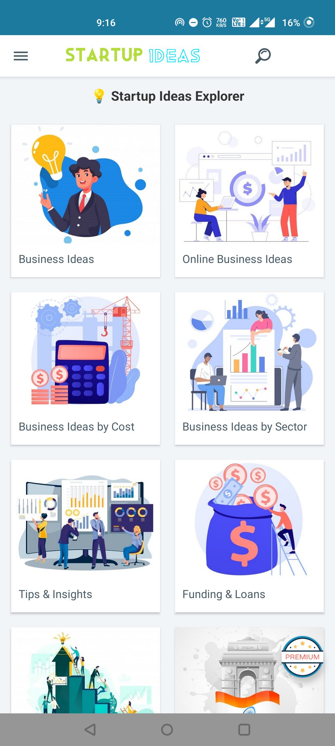 اسکرین شات 3 برنامه StartUp Ideas : 1000+ ideas