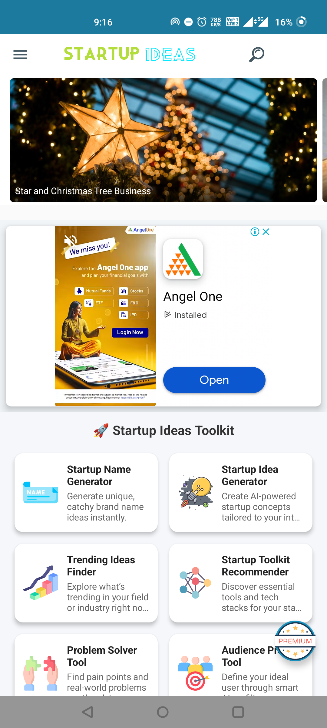 اسکرین شات 1 برنامه StartUp Ideas : 1000+ ideas