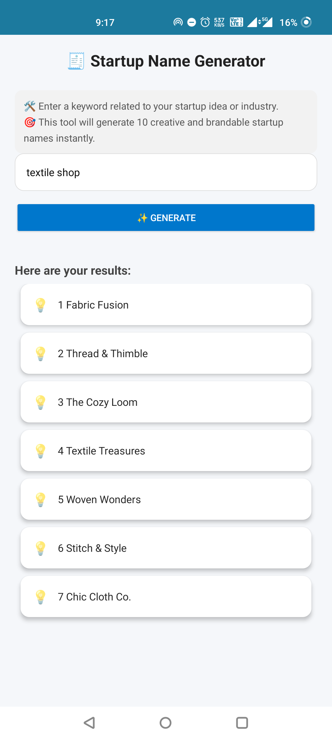 اسکرین شات 2 برنامه StartUp Ideas : 1000+ ideas