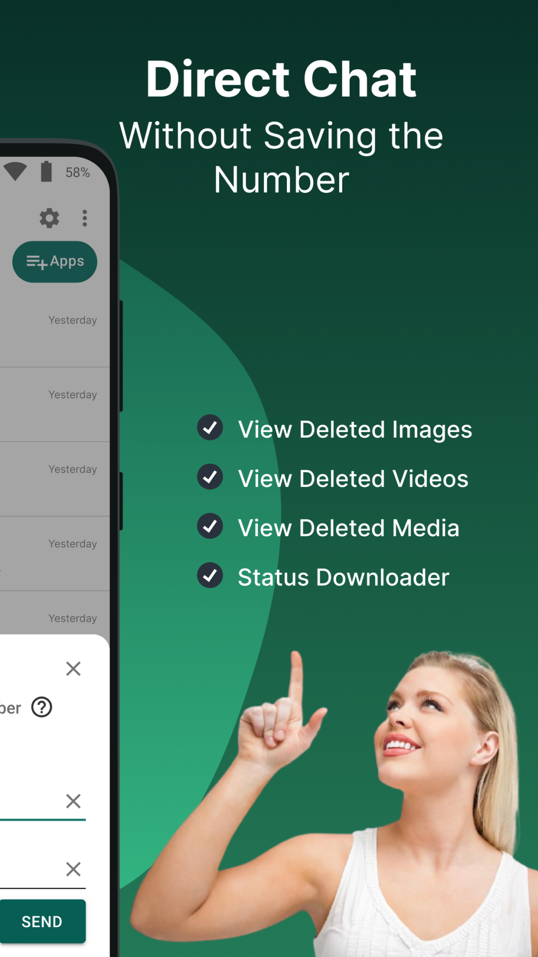 اسکرین شات 6 برنامه Auto RDM - Recover Deleted Messages &amp; status saver
