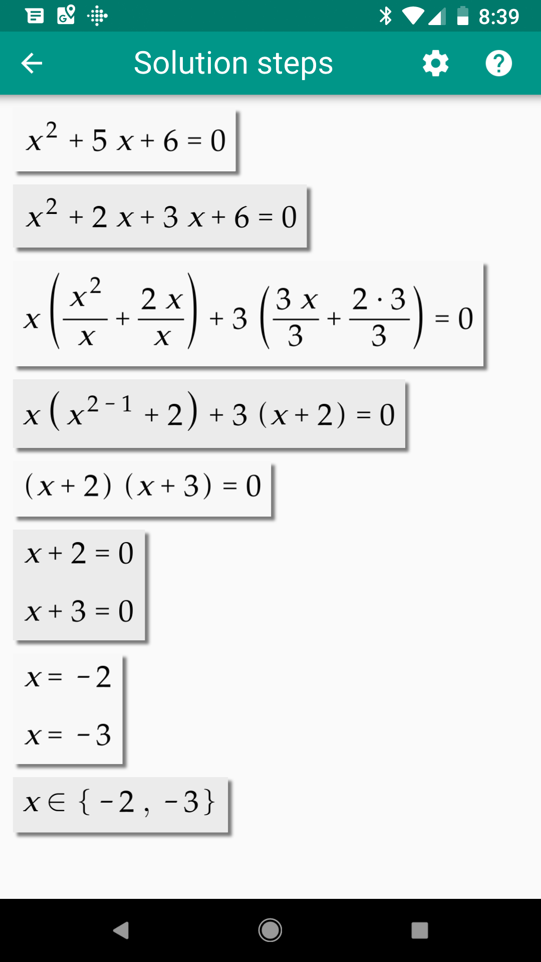 اسکرین شات 2 برنامه ALGEBRATOR-step-by-step solver