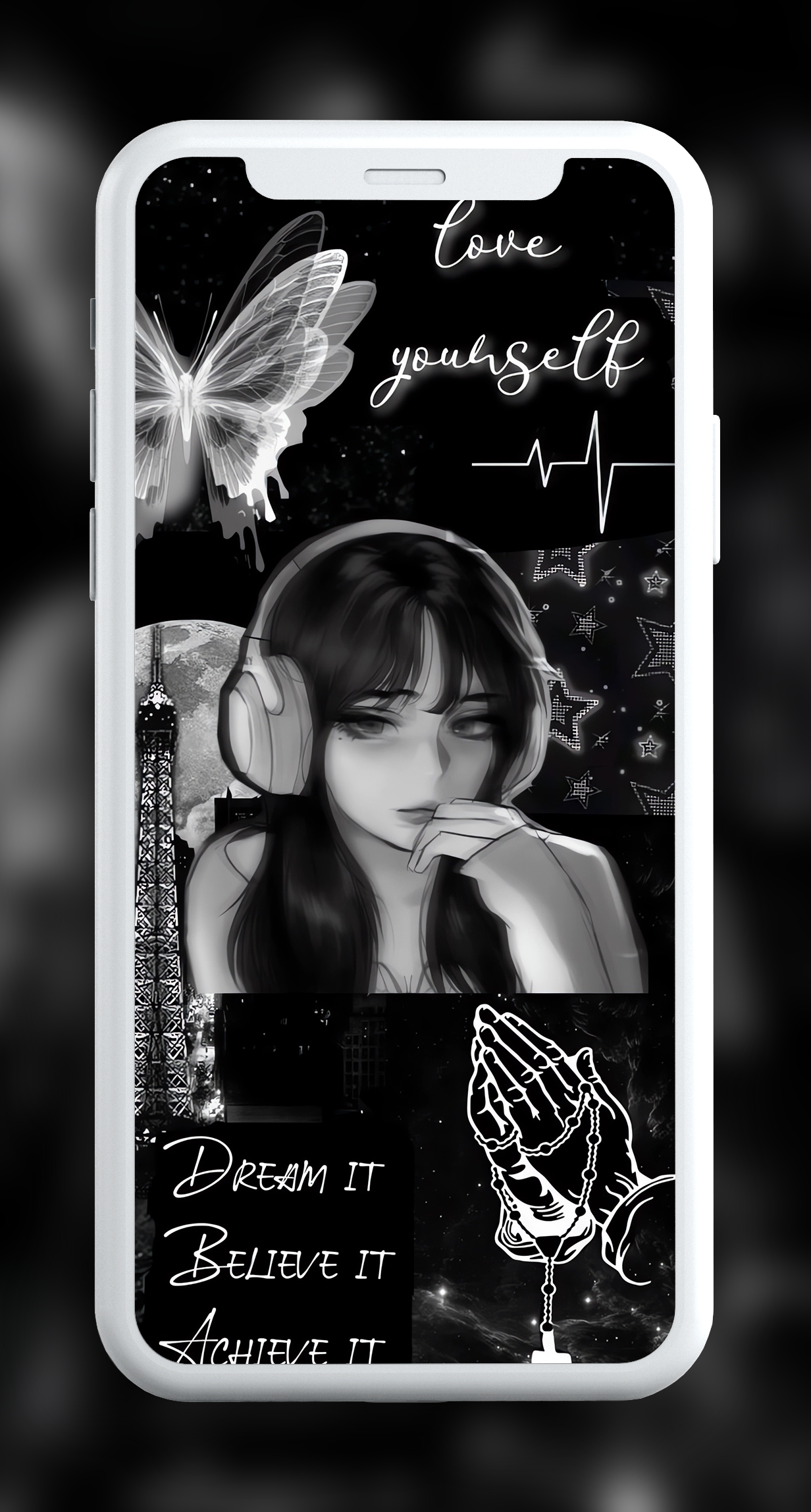 اسکرین شات 4 برنامه Black Aesthetic Wallpapers