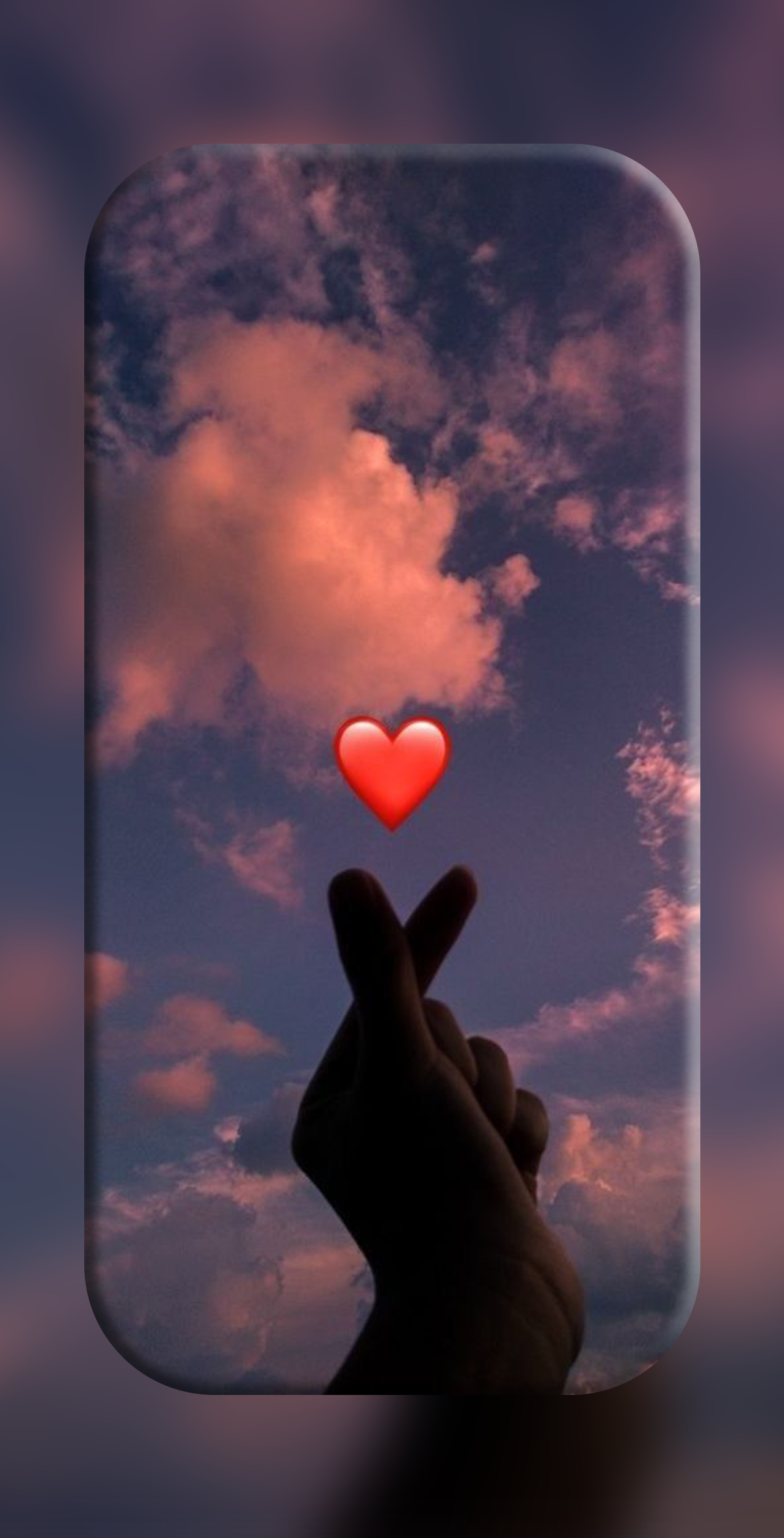 اسکرین شات 2 برنامه Finger Heart Wallpaper
