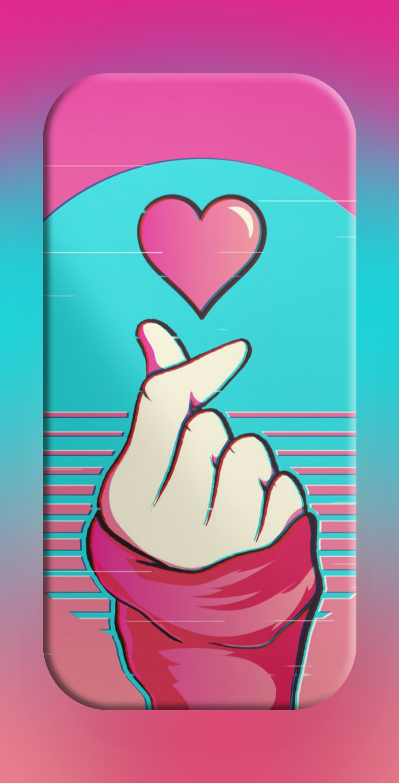 اسکرین شات 3 برنامه Finger Heart Wallpaper