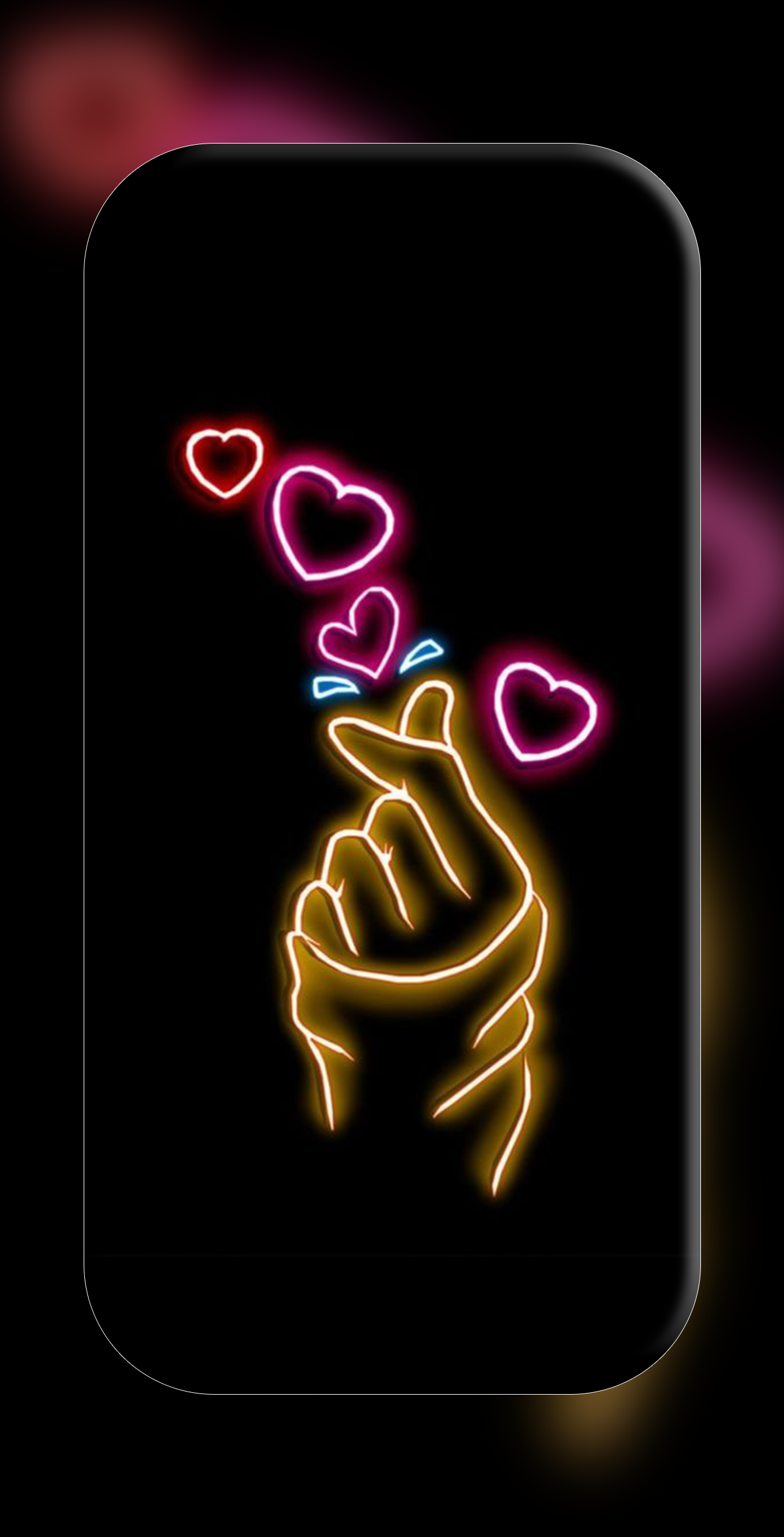اسکرین شات 2 برنامه Finger Heart Wallpaper