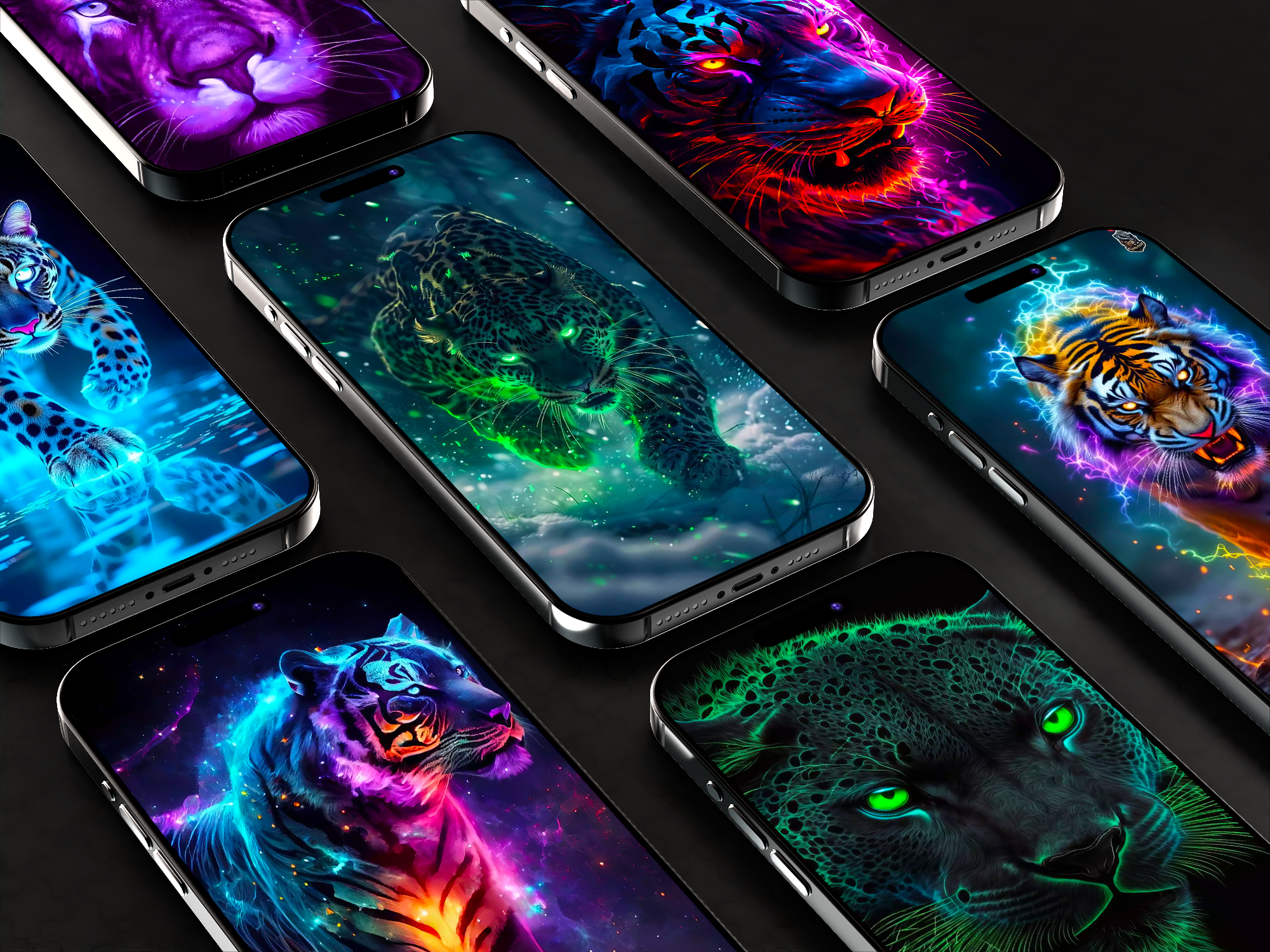 اسکرین شات 4 برنامه Neon Animals Wallpapers - HD