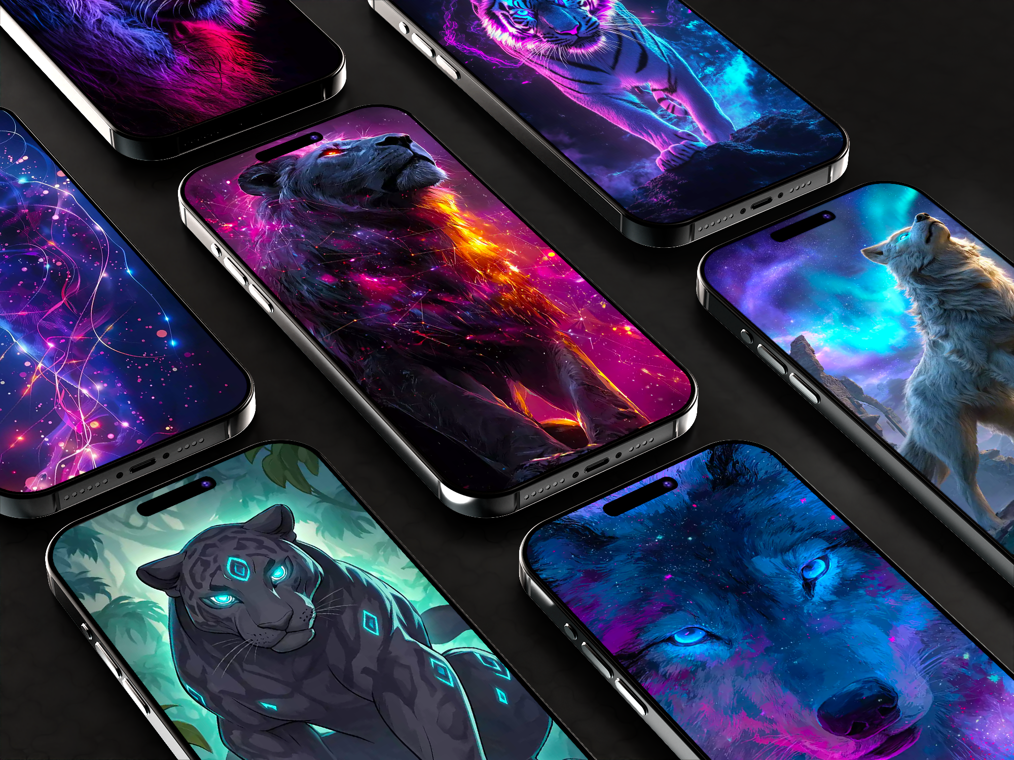 اسکرین شات 6 برنامه Neon Animals Wallpapers - HD