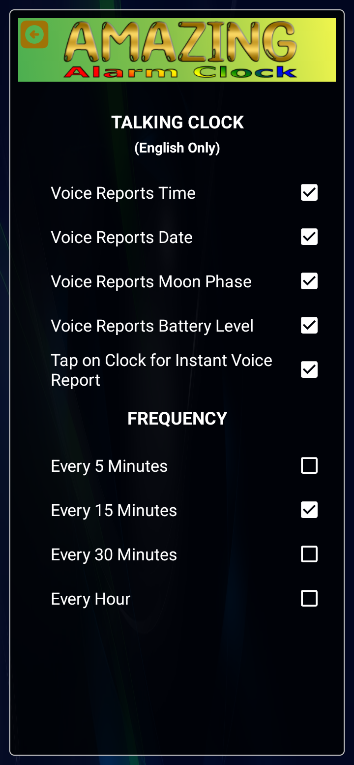 اسکرین شات 7 برنامه Amazing Talking Clock