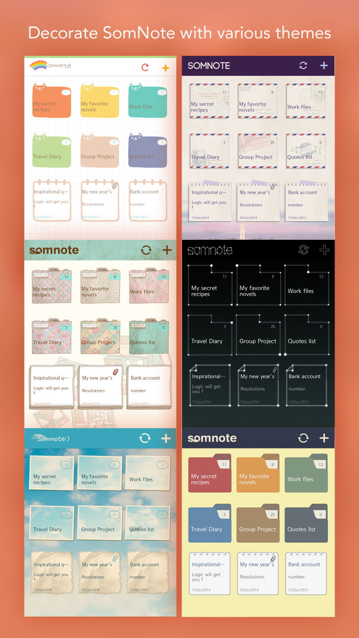 اسکرین شات 5 برنامه SomNote - Beautiful note app
