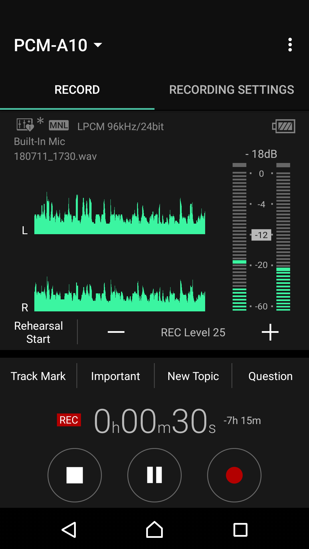 اسکرین شات 1 برنامه REC Remote: Sony IC Recorder