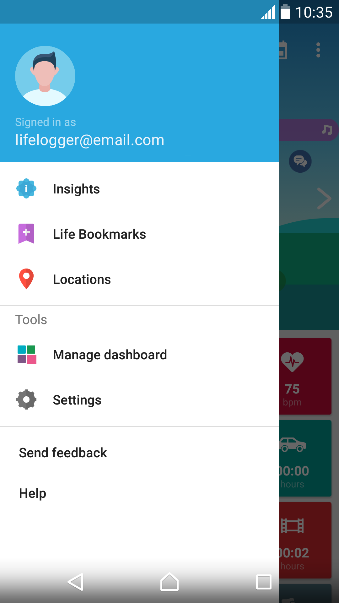 اسکرین شات 2 برنامه Lifelog