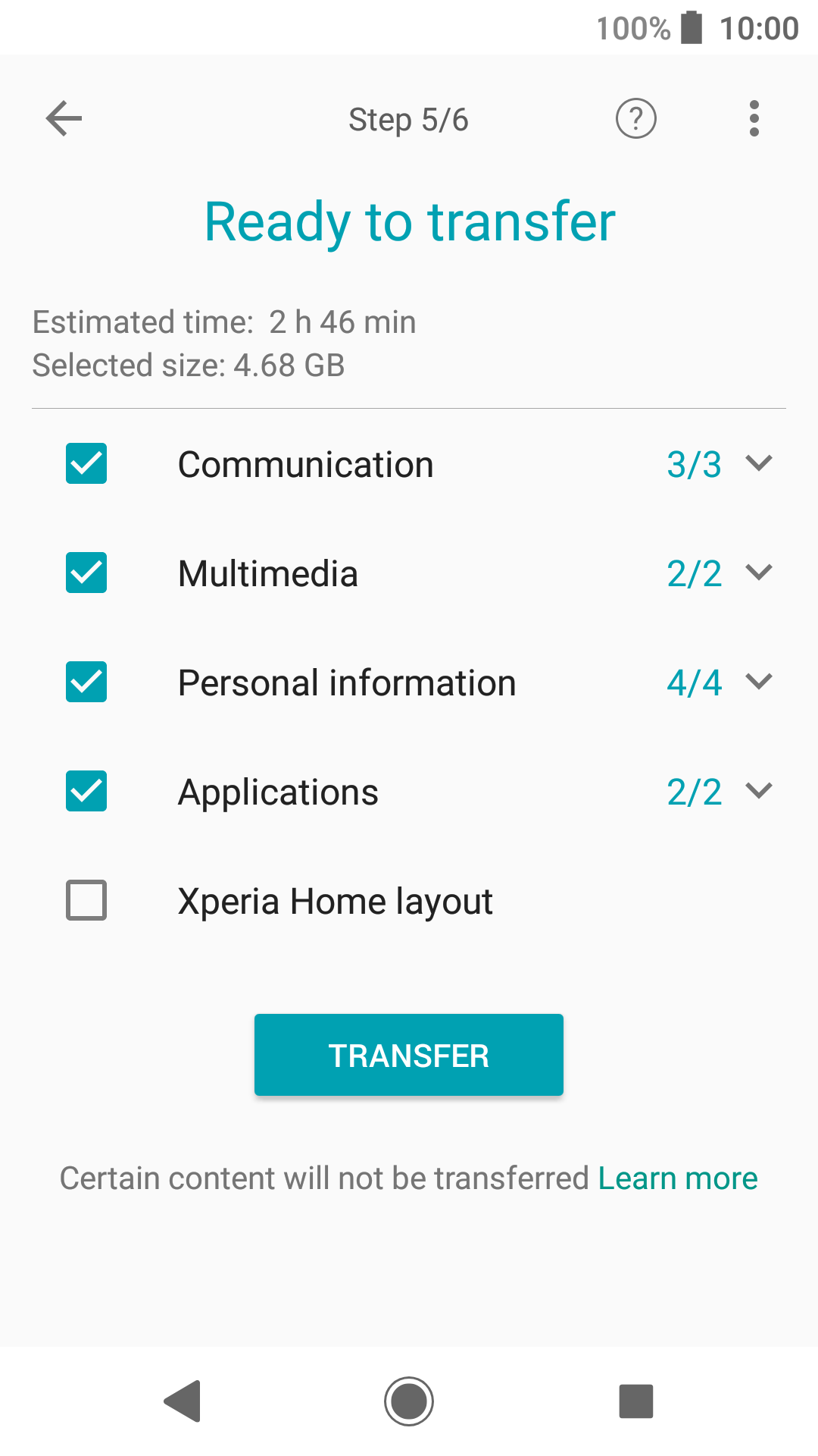 اسکرین شات 4 برنامه (Old version) Xperia Transfer Mobile