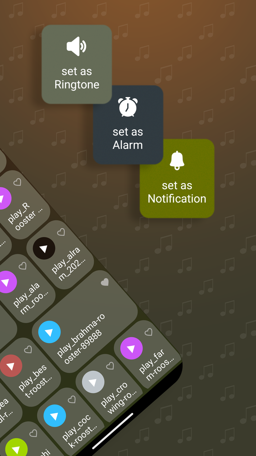 اسکرین شات 2 برنامه Rooster Sound: Ringtone, Alarm